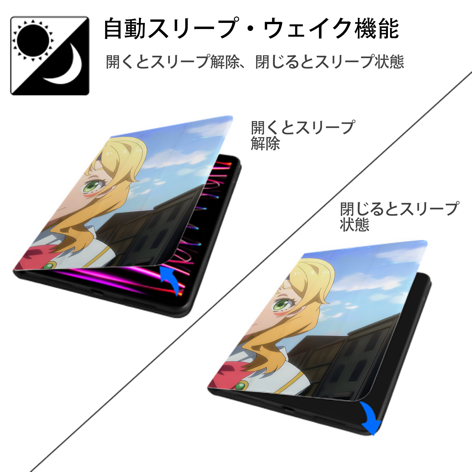 転スラ Regarding Reincarnated to Slime IPad ケース ブック型 PUレザー TPU 耐衝撃 軽量 薄型 ペン収納なし 全面保護 IPad 各モデル対応