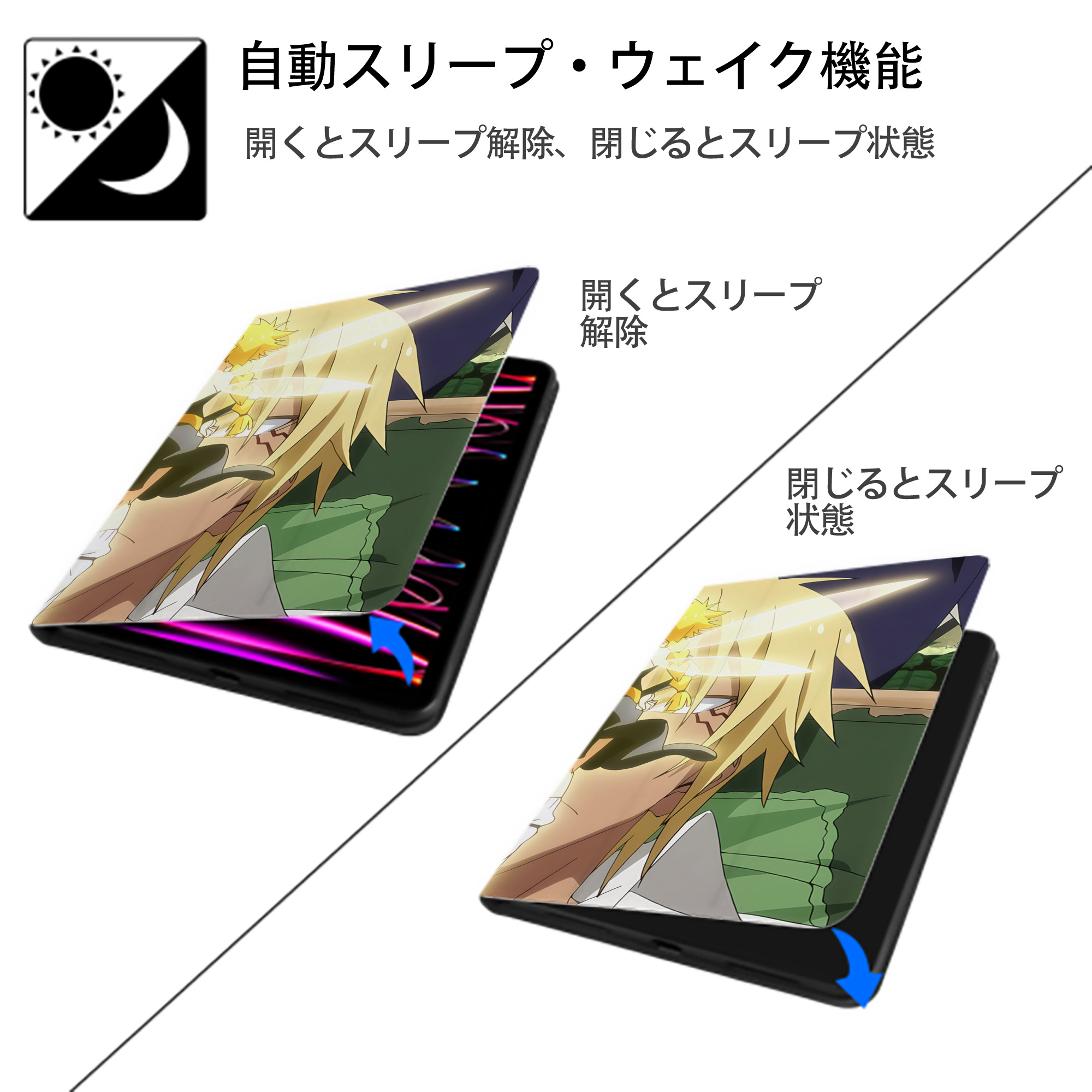 転スラ Regarding Reincarnated to Slime IPad ケース ブック型 PUレザー TPU 耐衝撃 軽量 薄型 ペン収納なし 全面保護 IPad 各モデル対応