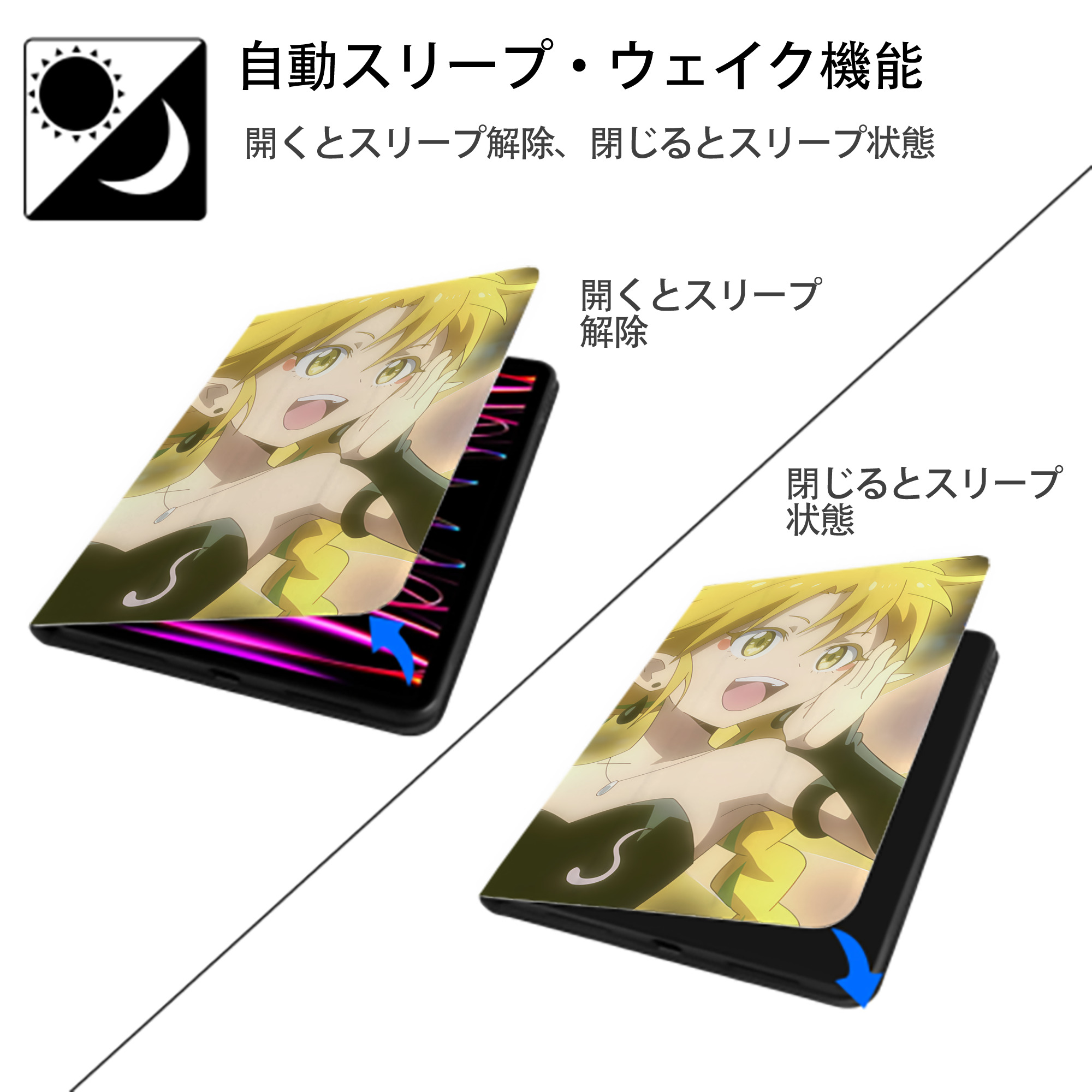転スラ Regarding Reincarnated to Slime IPad ケース ブック型 PUレザー TPU 耐衝撃 軽量 薄型 ペン収納なし 全面保護 IPad 各モデル対応