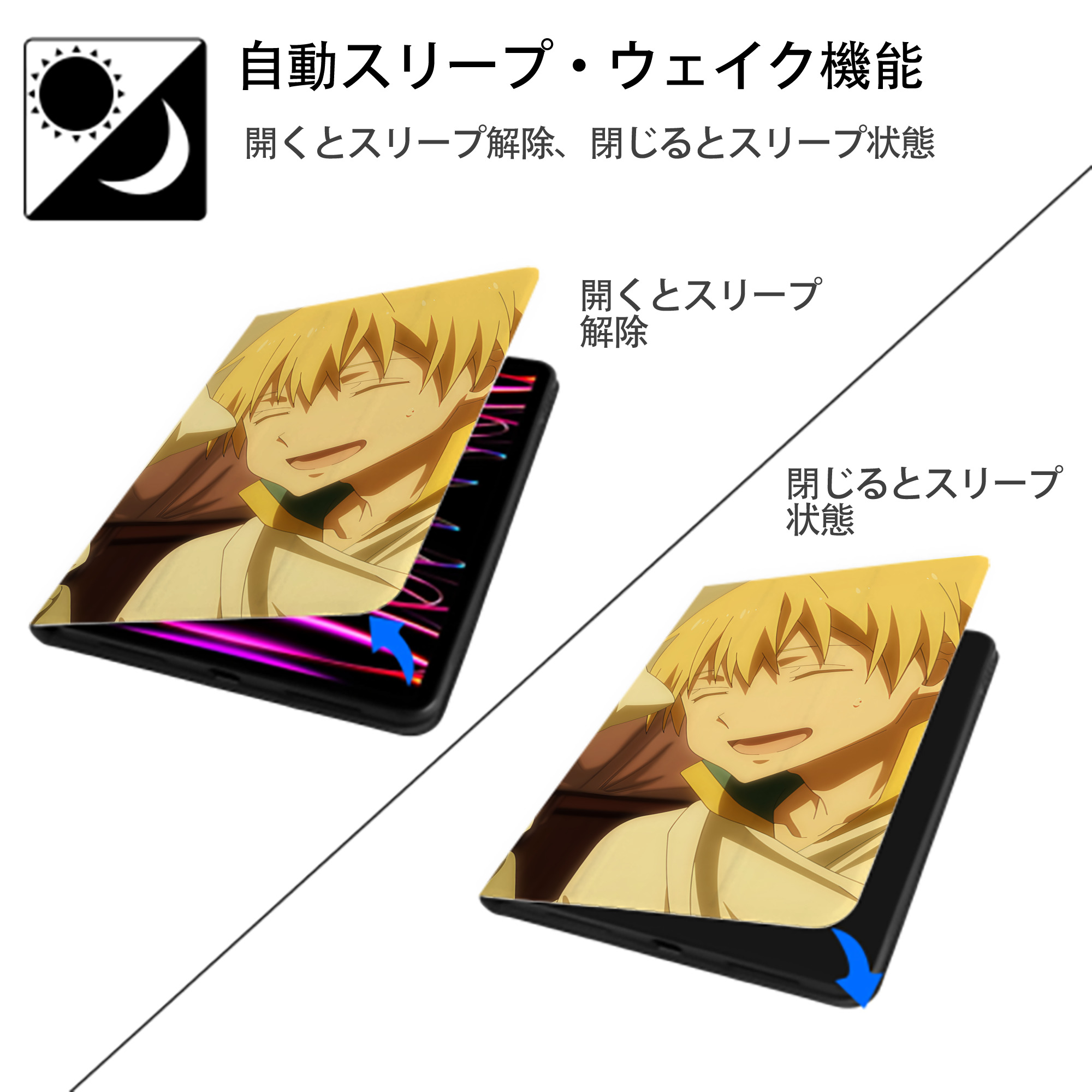 転スラ Regarding Reincarnated to Slime IPad ケース ブック型 PUレザー TPU 耐衝撃 軽量 薄型 ペン収納なし 全面保護 IPad 各モデル対応