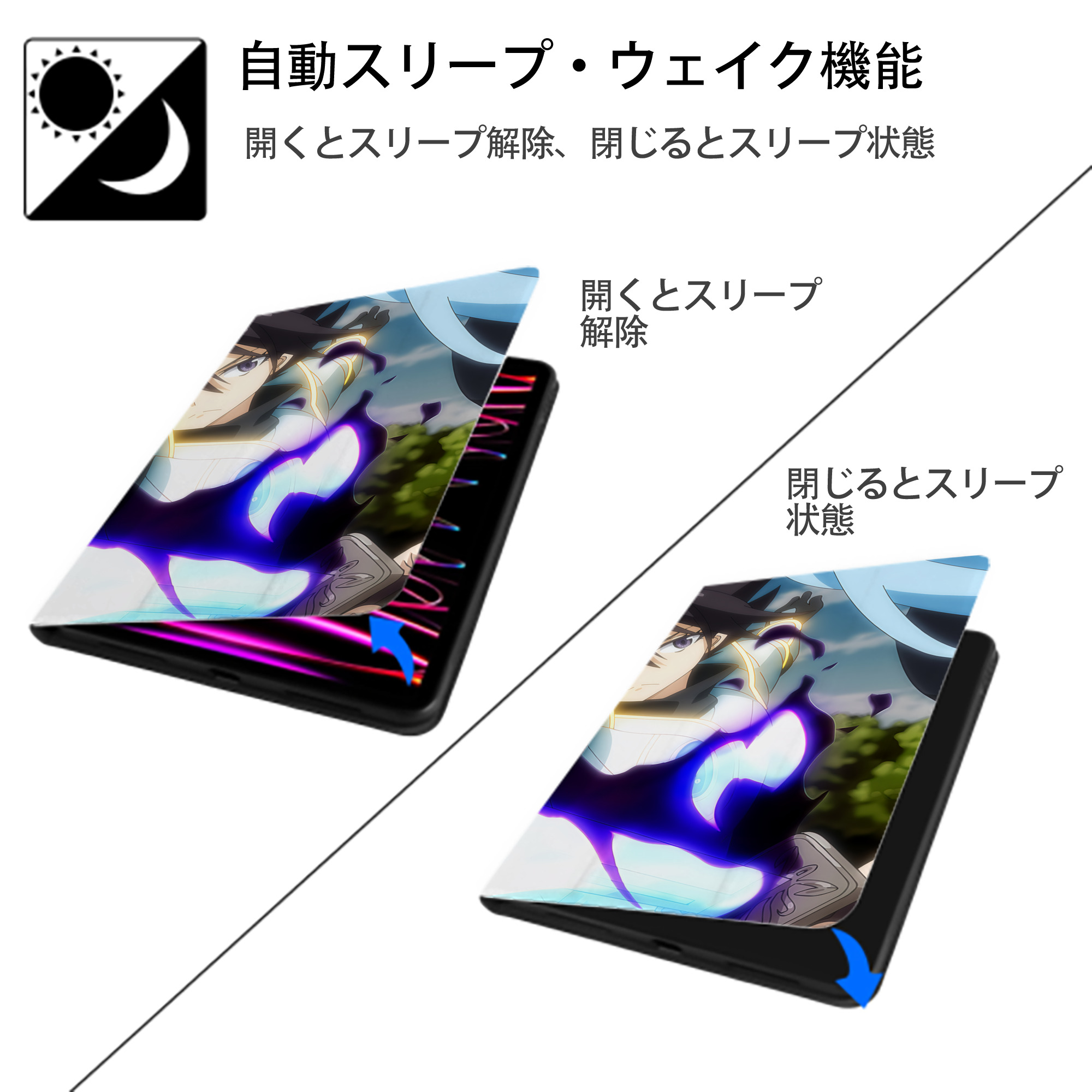 転スラ Regarding Reincarnated to Slime IPad ケース ブック型 PUレザー TPU 耐衝撃 軽量 薄型 ペン収納なし 全面保護 IPad 各モデル対応