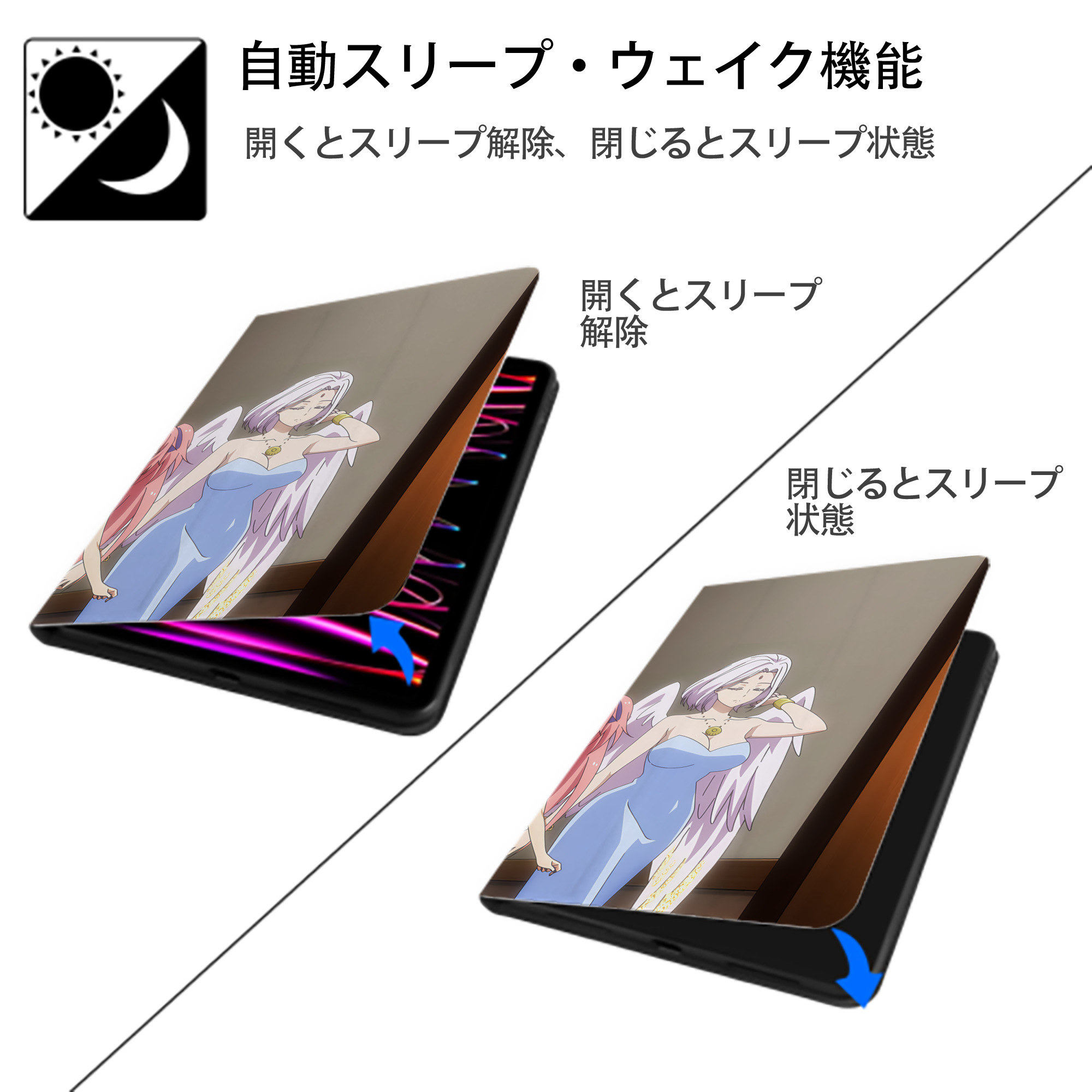 転スラ Regarding Reincarnated to Slime IPad ケース ブック型 PUレザー TPU 耐衝撃 軽量 薄型 ペン収納なし 全面保護 IPad 各モデル対応