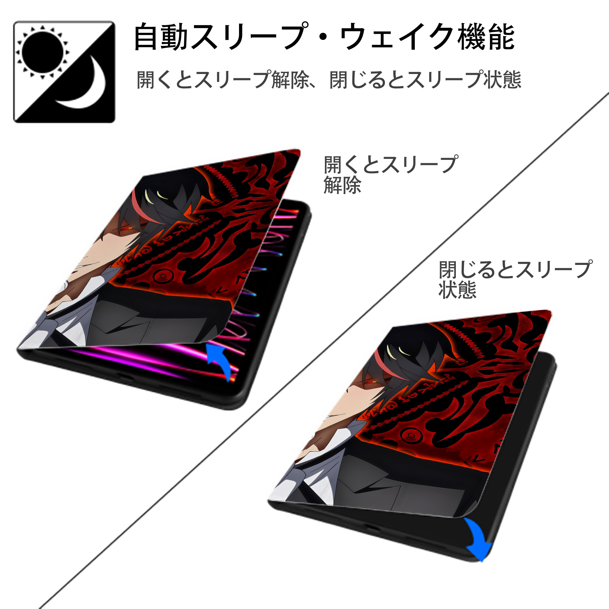 転スラ Regarding Reincarnated to Slime IPad ケース ブック型 PUレザー TPU 耐衝撃 軽量 薄型 ペン収納なし 全面保護 IPad 各モデル対応