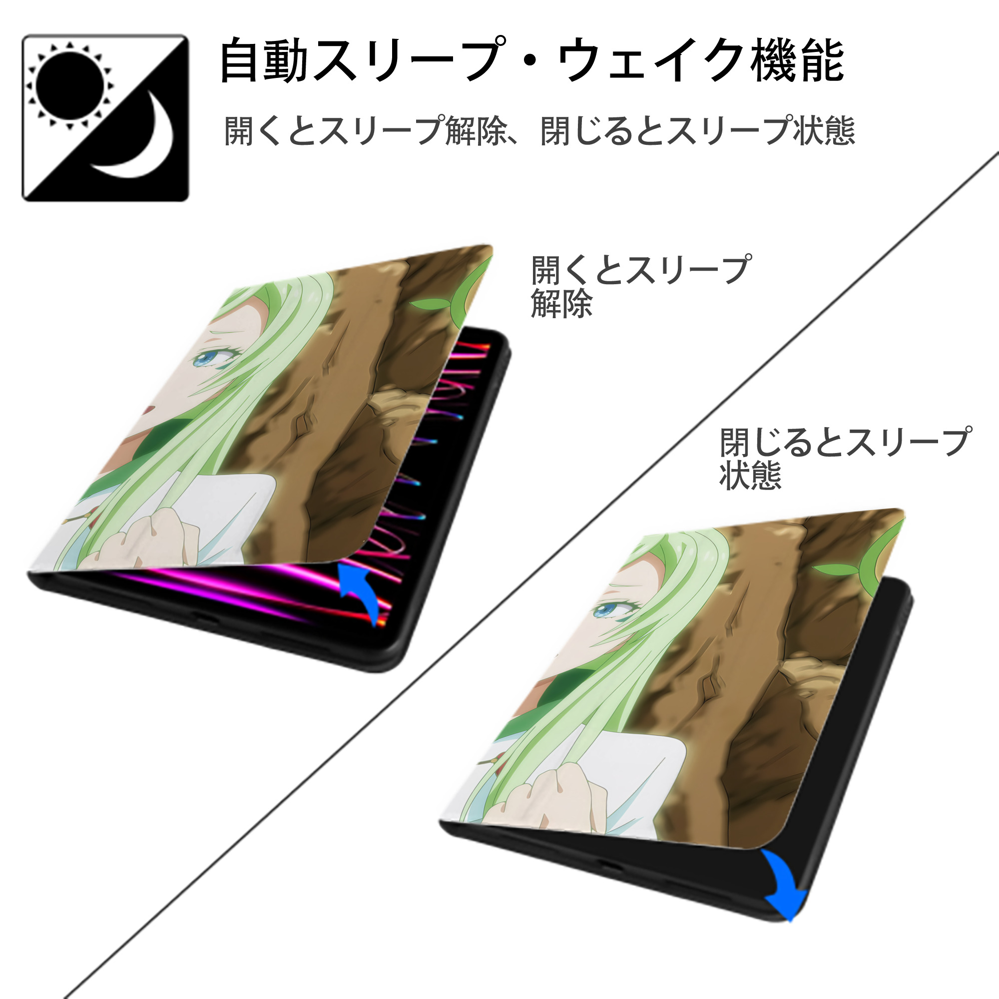 転スラ Regarding Reincarnated to Slime IPad ケース ブック型 PUレザー TPU 耐衝撃 軽量 薄型 ペン収納なし 全面保護 IPad 各モデル対応
