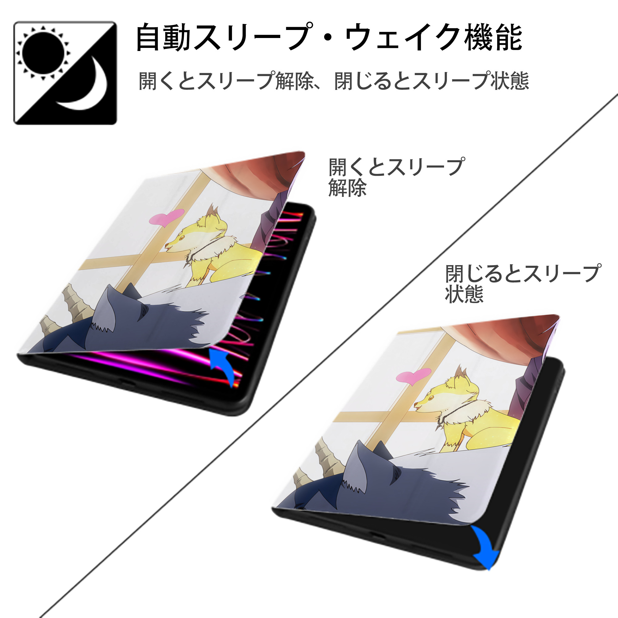 転スラ Regarding Reincarnated to Slime IPad ケース ブック型 PUレザー TPU 耐衝撃 軽量 薄型 ペン収納なし 全面保護 IPad 各モデル対応