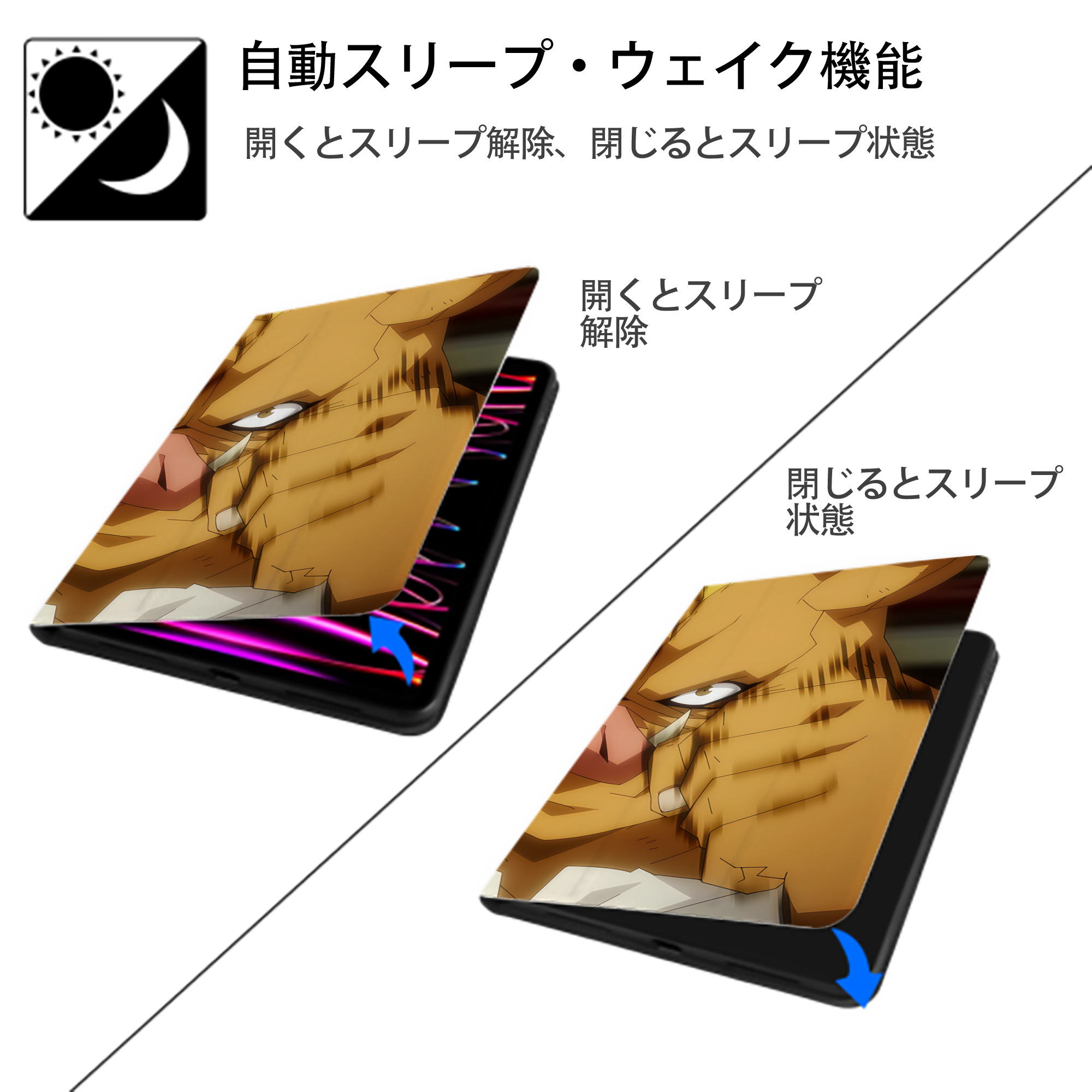 転スラ Regarding Reincarnated to Slime IPad ケース ブック型 PUレザー TPU 耐衝撃 軽量 薄型 ペン収納なし 全面保護 IPad 各モデル対応