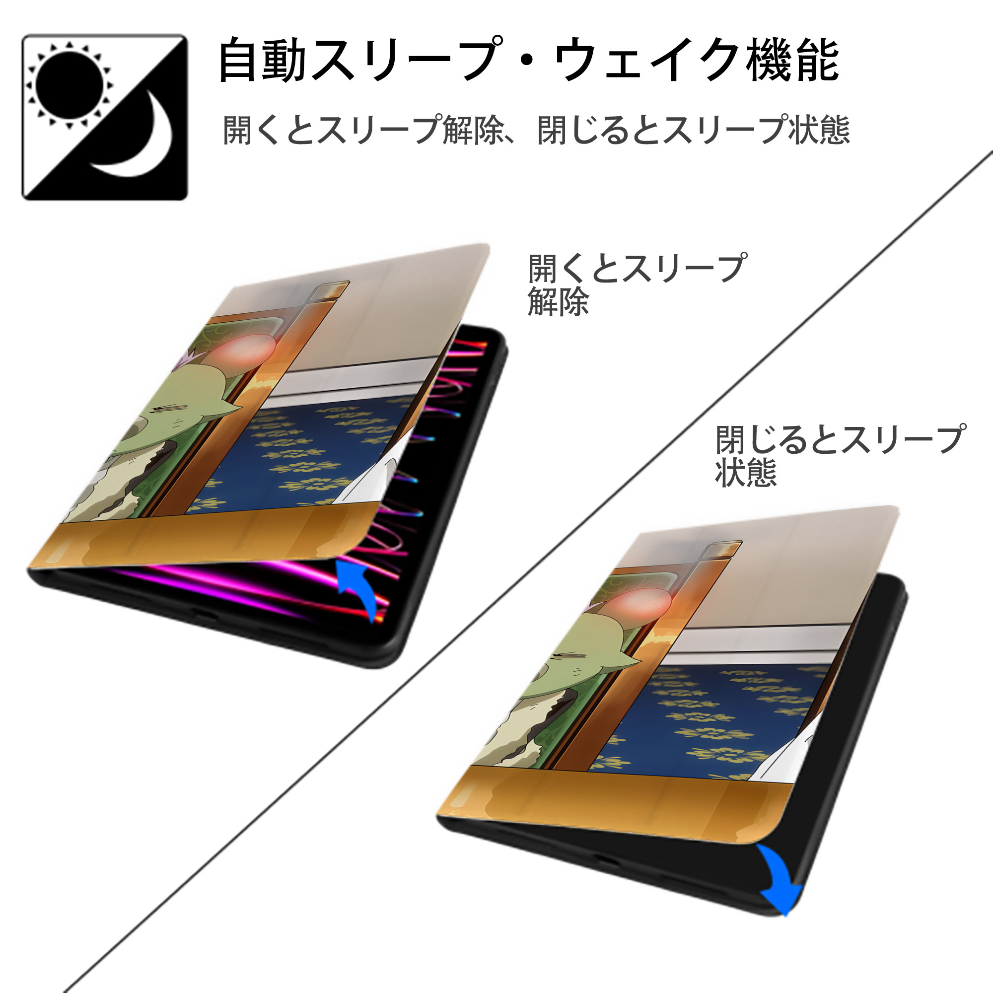 転スラ Regarding Reincarnated to Slime IPad ケース ブック型 PUレザー TPU 耐衝撃 軽量 薄型 ペン収納なし 全面保護 IPad 各モデル対応