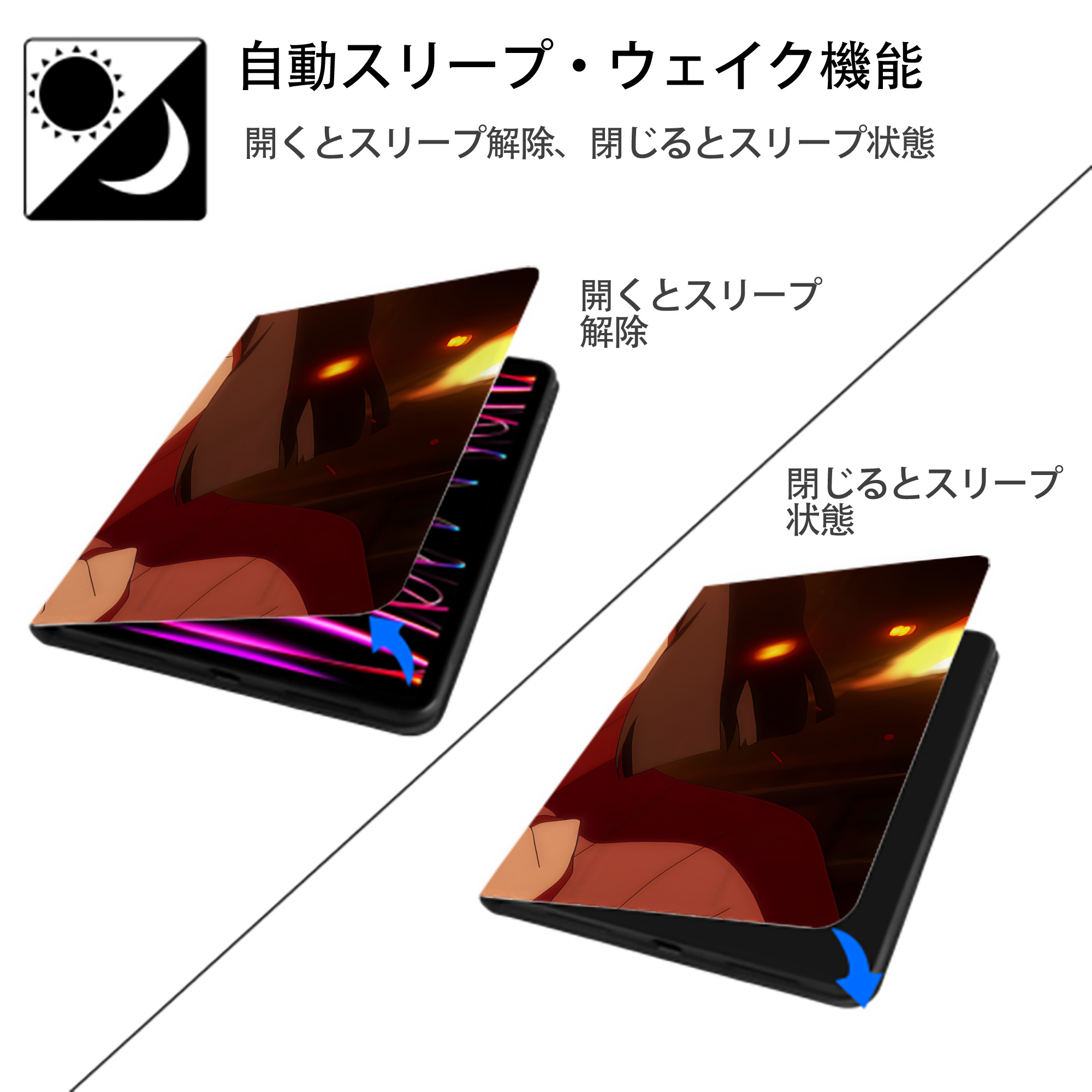 転スラ Regarding Reincarnated to Slime IPad ケース ブック型 PUレザー TPU 耐衝撃 軽量 薄型 ペン収納なし 全面保護 IPad 各モデル対応