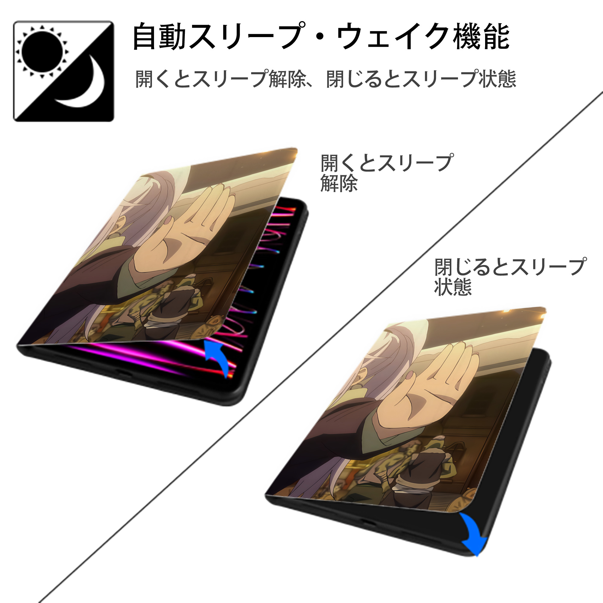 転スラ Regarding Reincarnated to Slime IPad ケース ブック型 PUレザー TPU 耐衝撃 軽量 薄型 ペン収納なし 全面保護 IPad 各モデル対応