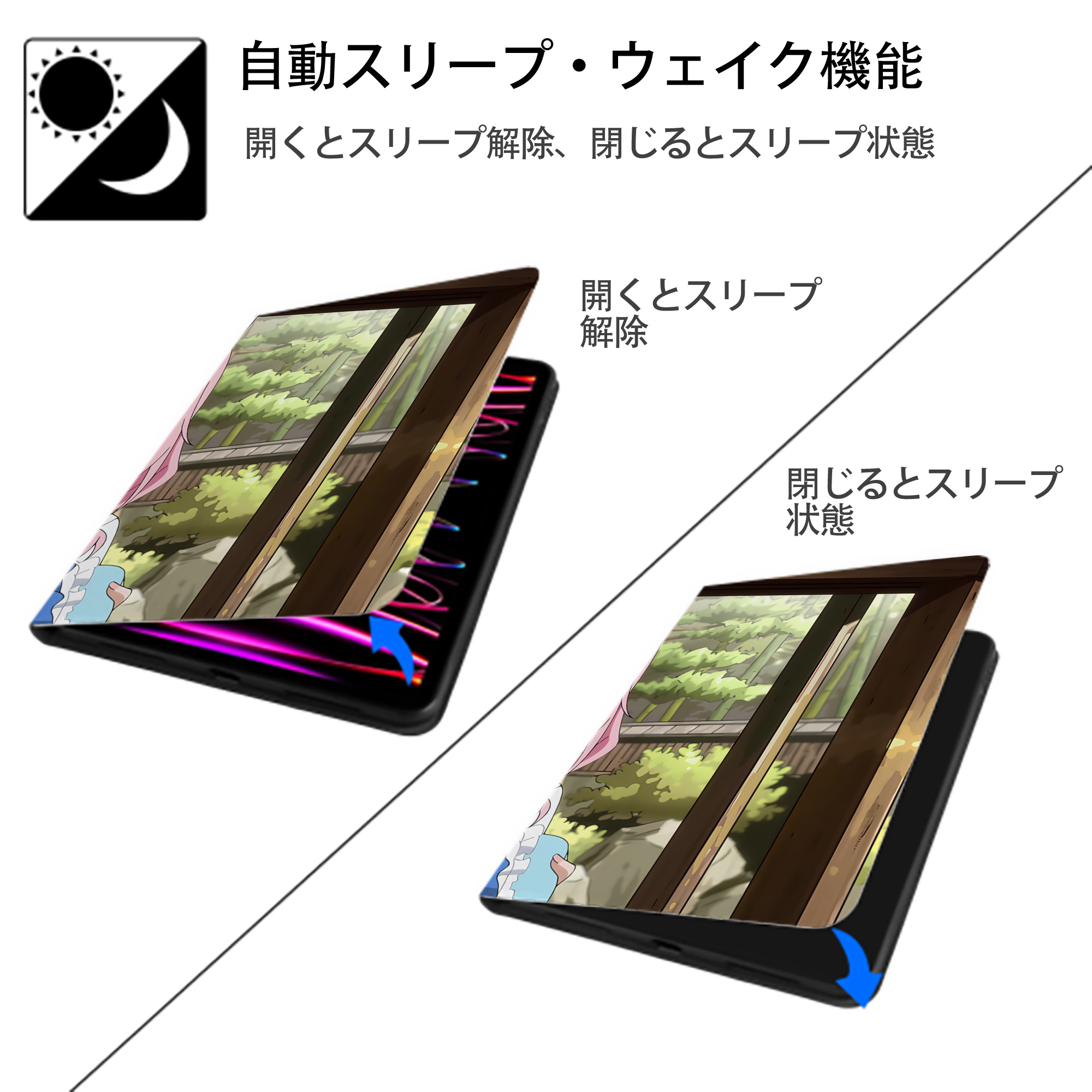 転スラ Regarding Reincarnated to Slime IPad ケース ブック型 PUレザー TPU 耐衝撃 軽量 薄型 ペン収納なし 全面保護 IPad 各モデル対応