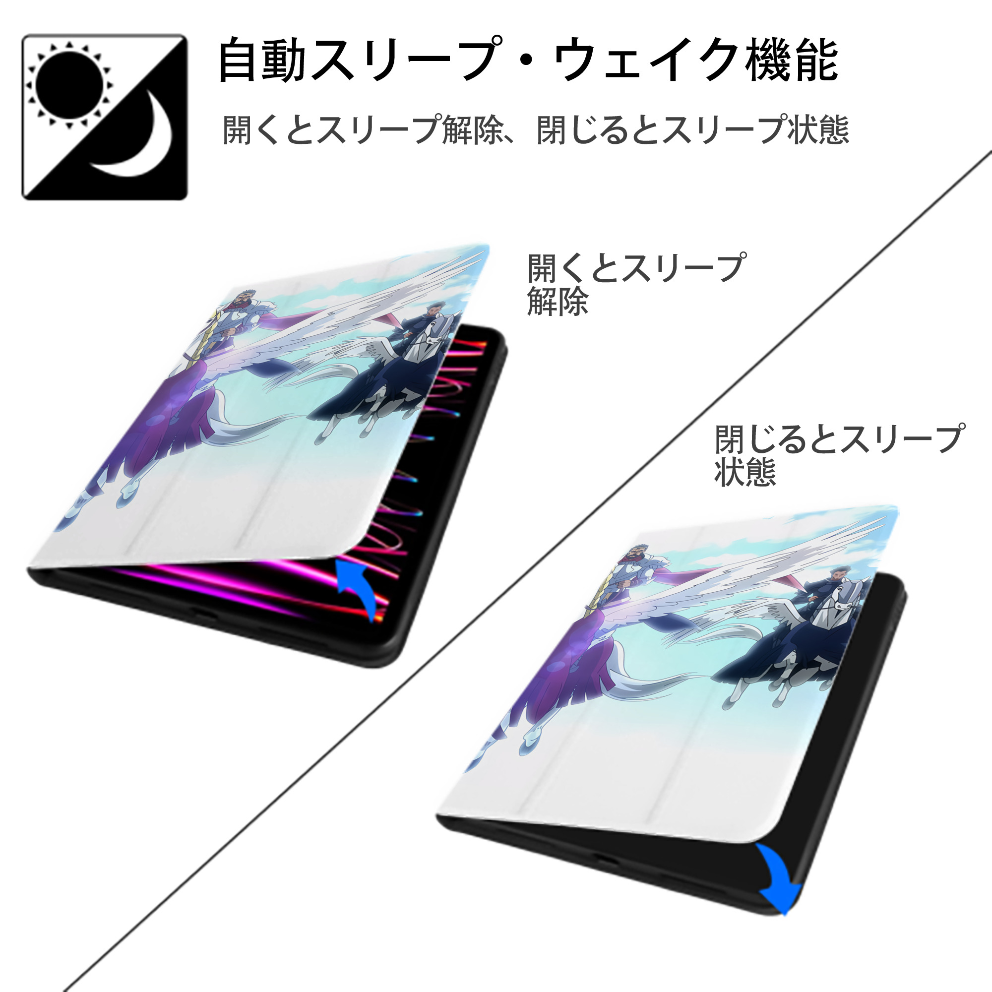 転スラ Regarding Reincarnated to Slime IPad ケース ブック型 PUレザー TPU 耐衝撃 軽量 薄型 ペン収納なし 全面保護 IPad 各モデル対応