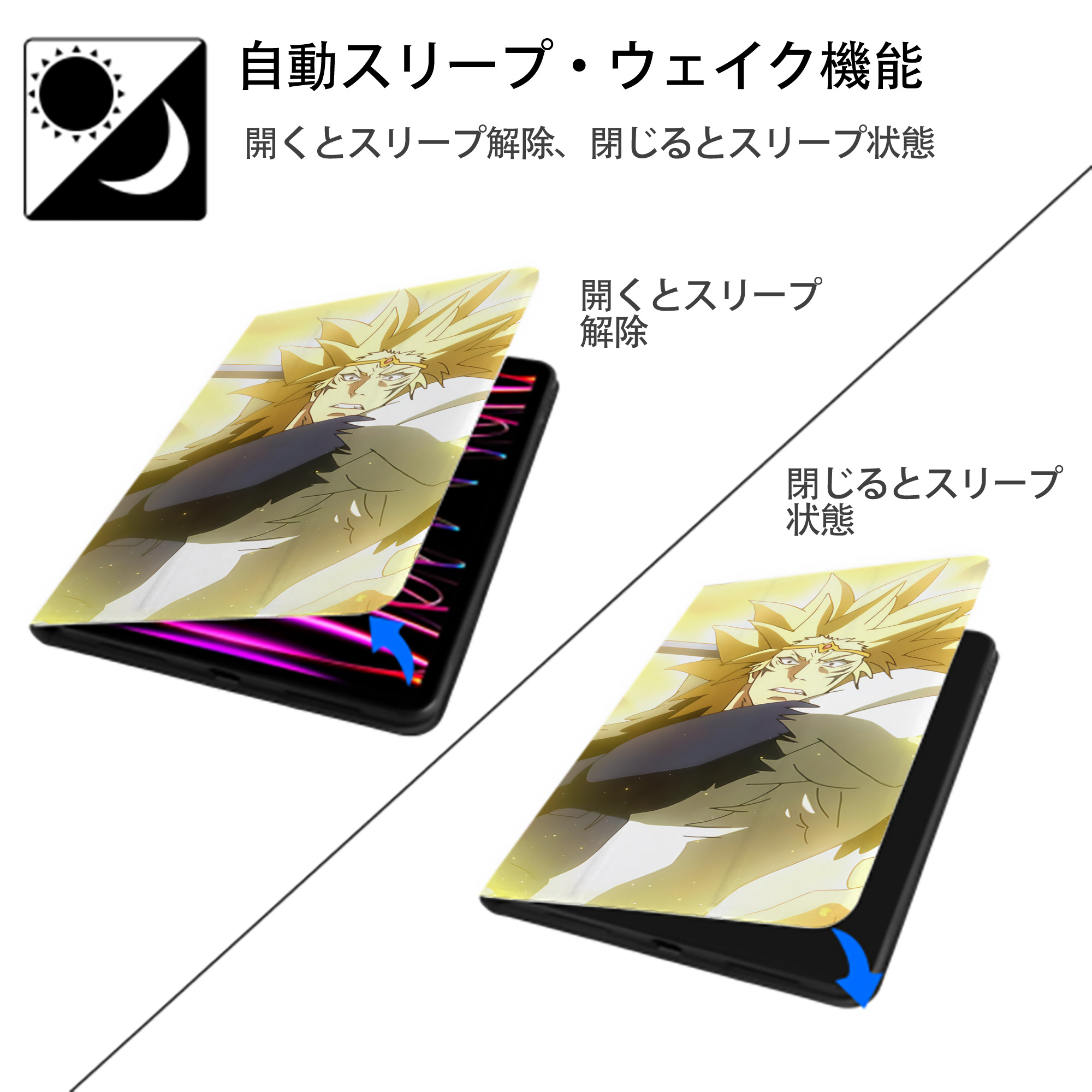 転スラ Regarding Reincarnated to Slime IPad ケース ブック型 PUレザー TPU 耐衝撃 軽量 薄型 ペン収納なし 全面保護 IPad 各モデル対応