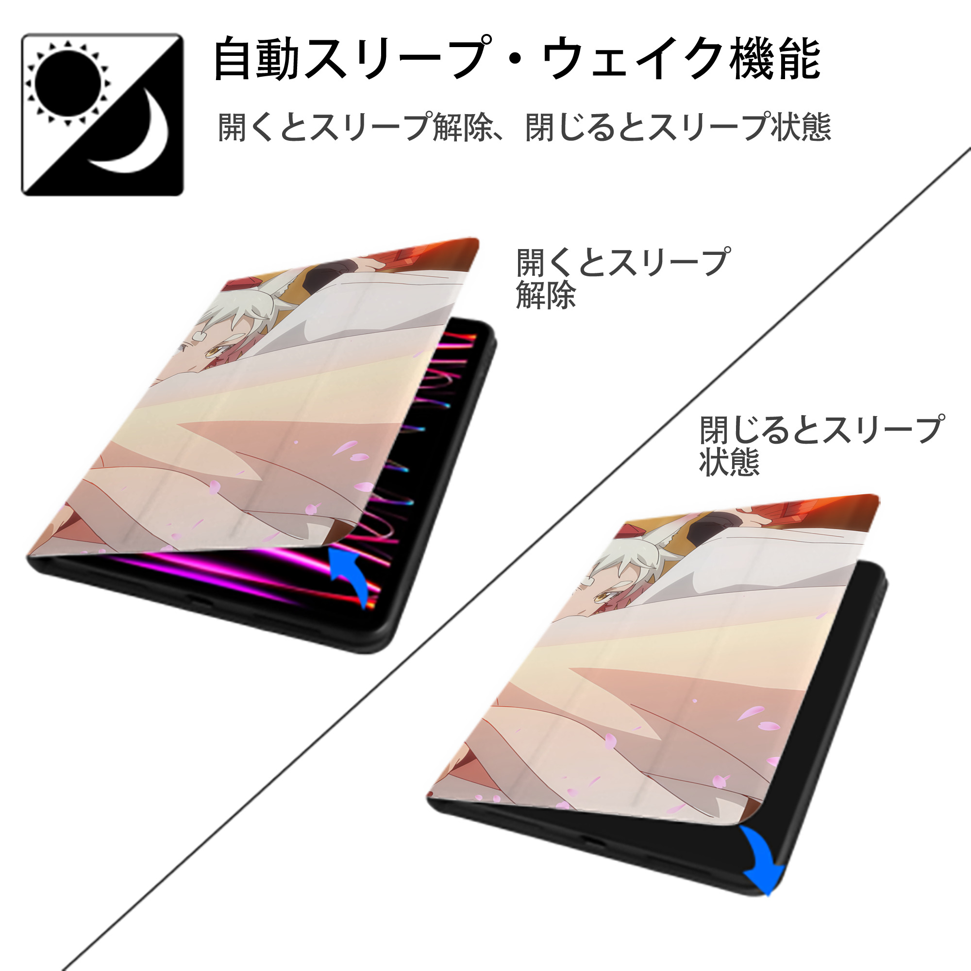 転スラ Regarding Reincarnated to Slime IPad ケース ブック型 PUレザー TPU 耐衝撃 軽量 薄型 ペン収納なし 全面保護 IPad 各モデル対応