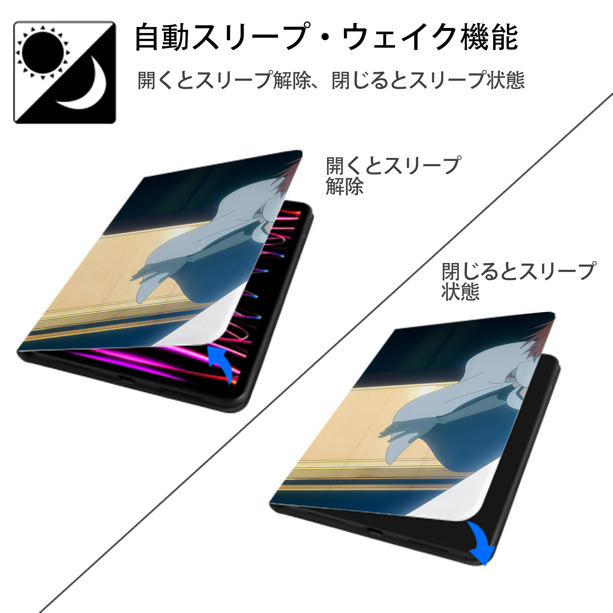 転スラ Regarding Reincarnated to Slime IPad ケース ブック型 PUレザー TPU 耐衝撃 軽量 薄型 ペン収納なし 全面保護 IPad 各モデル対応