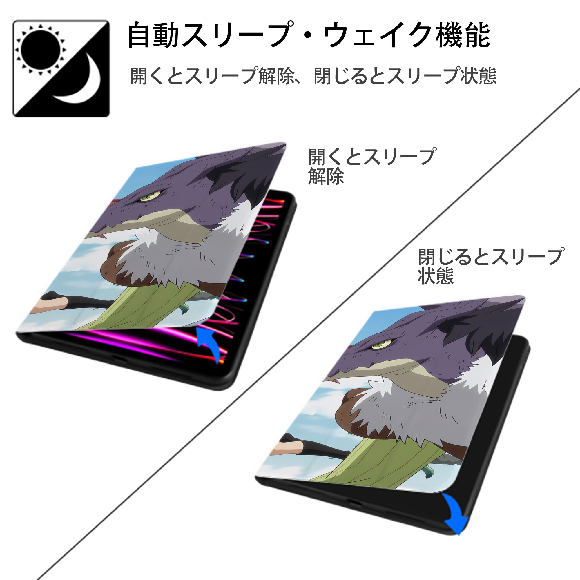 転スラ Regarding Reincarnated to Slime IPad ケース ブック型 PUレザー TPU 耐衝撃 軽量 薄型 ペン収納なし 全面保護 IPad 各モデル対応