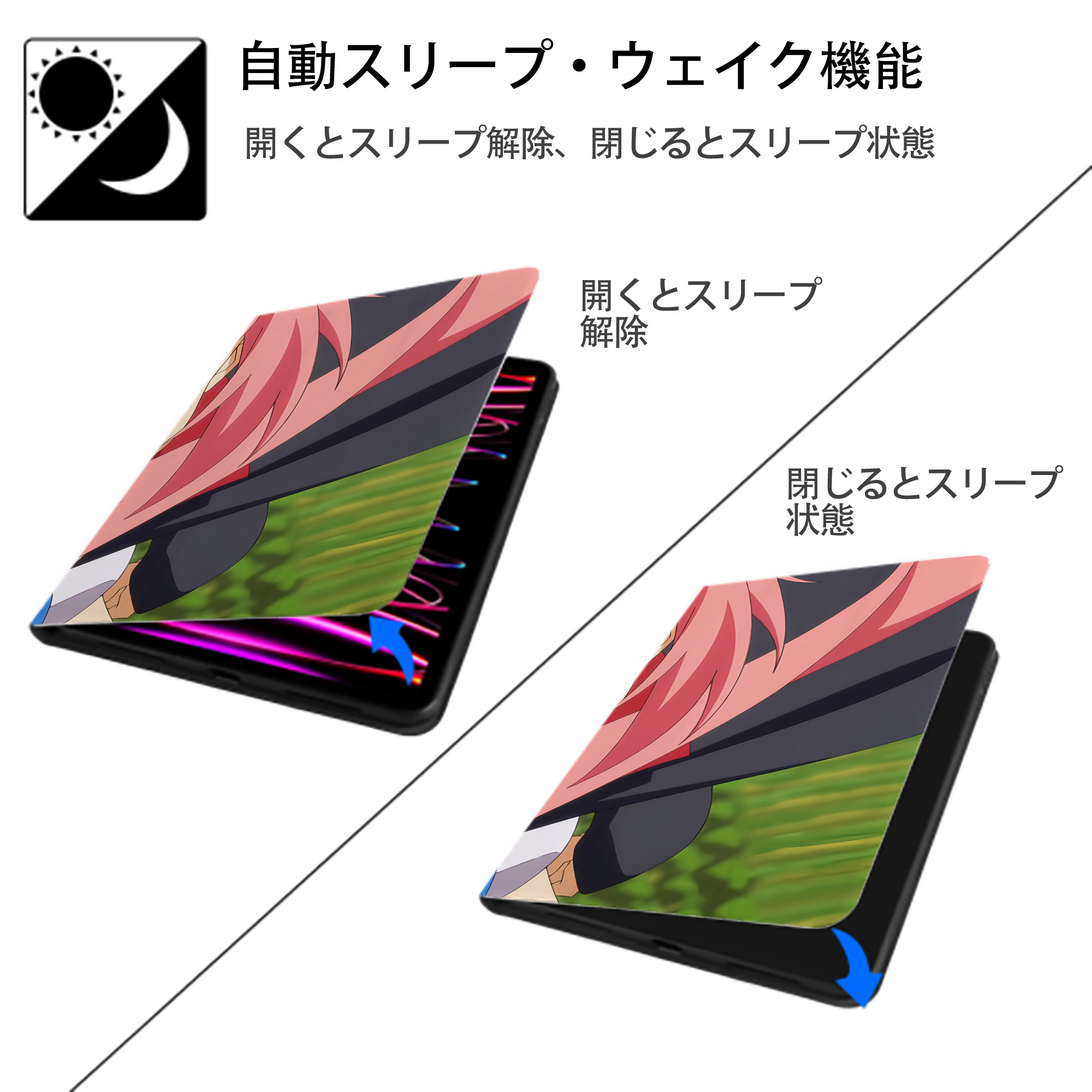 転スラ Regarding Reincarnated to Slime IPad ケース ブック型 PUレザー TPU 耐衝撃 軽量 薄型 ペン収納なし 全面保護 IPad 各モデル対応