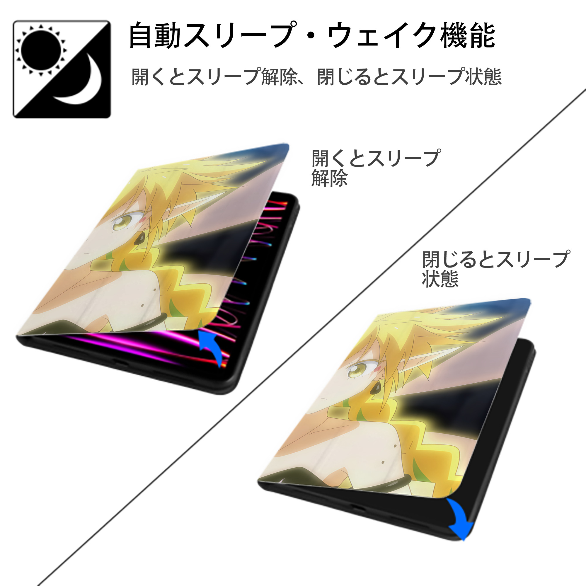転スラ Regarding Reincarnated to Slime IPad ケース ブック型 PUレザー TPU 耐衝撃 軽量 薄型 ペン収納なし 全面保護 IPad 各モデル対応