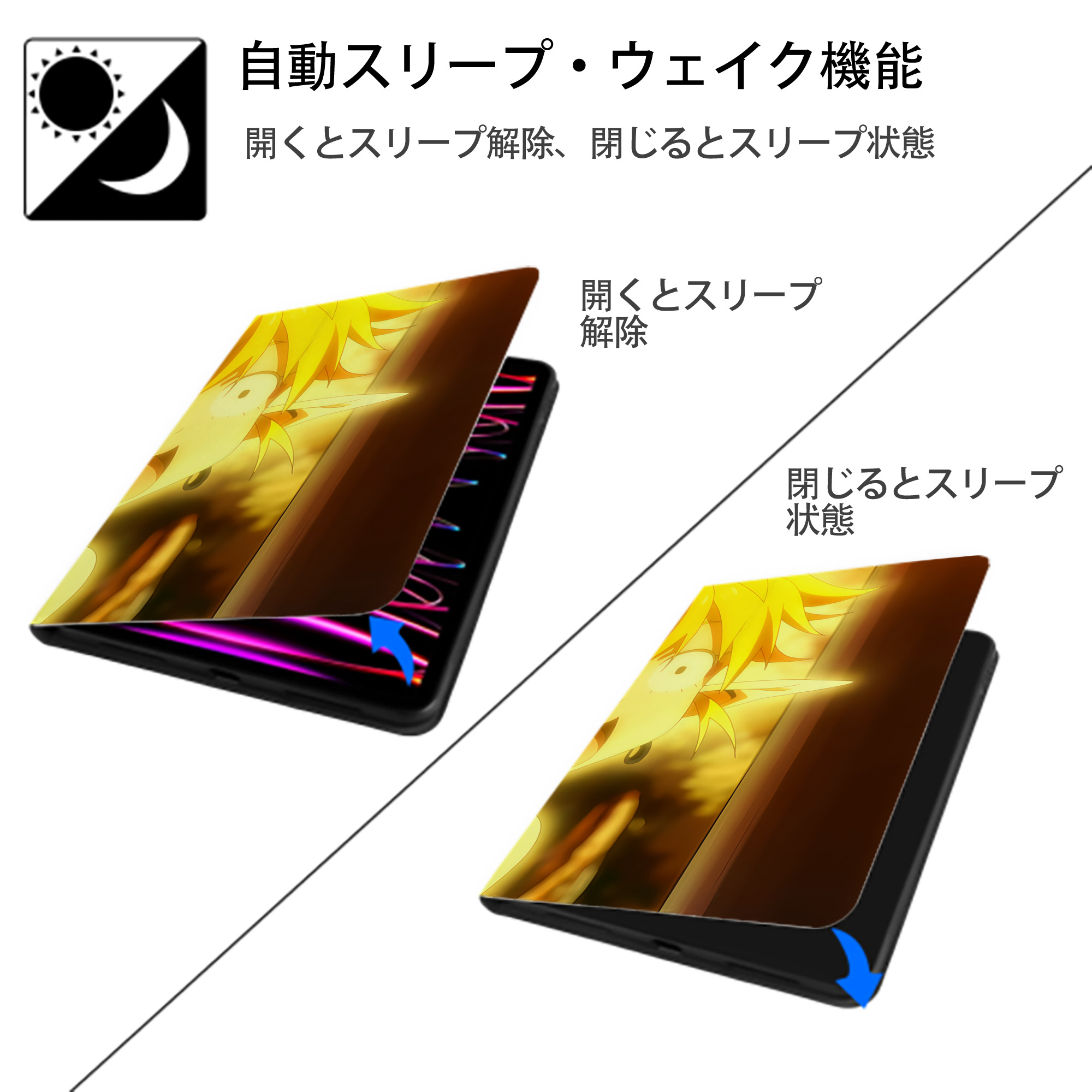 転スラ Regarding Reincarnated to Slime IPad ケース ブック型 PUレザー TPU 耐衝撃 軽量 薄型 ペン収納なし 全面保護 IPad 各モデル対応