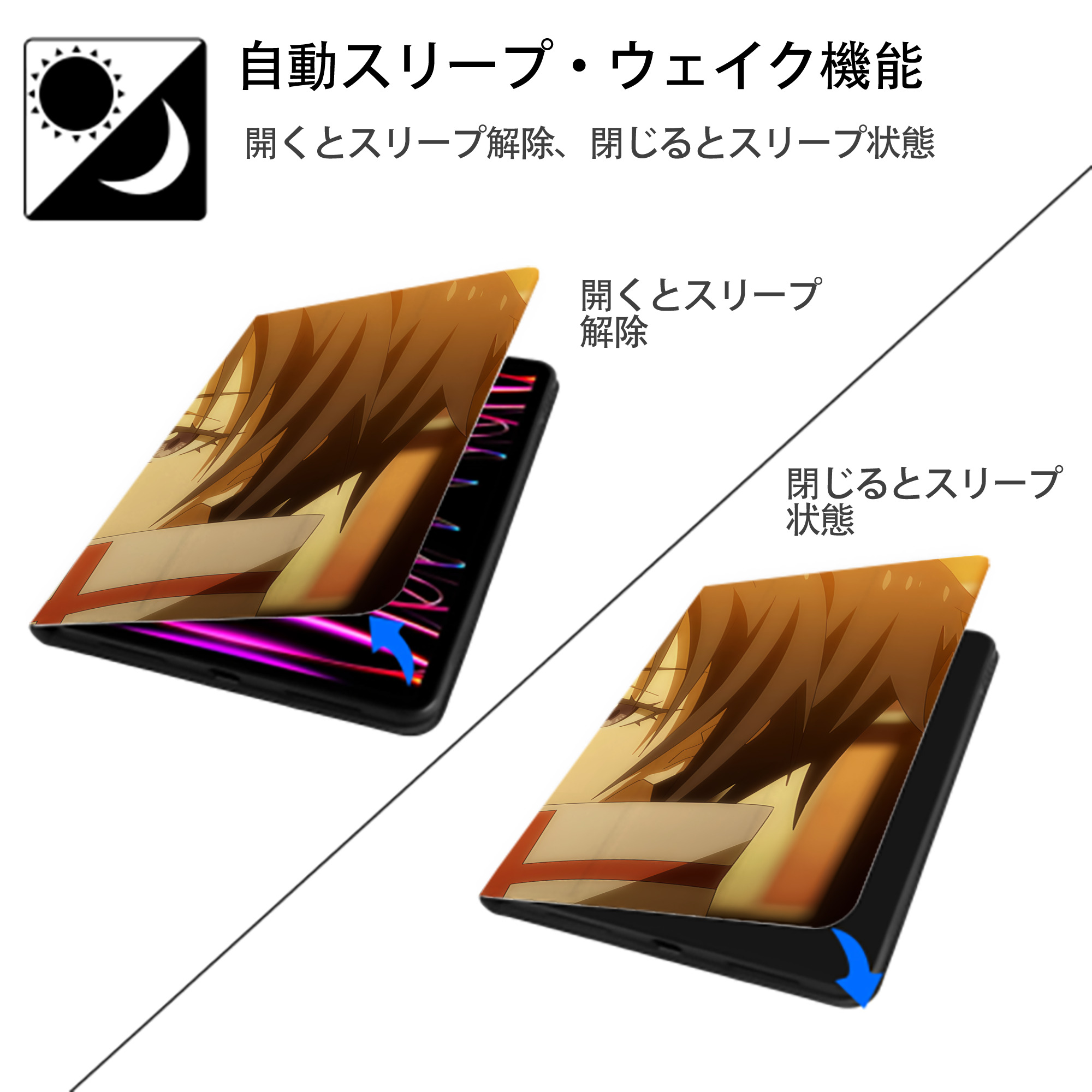 転スラ Regarding Reincarnated to Slime IPad ケース ブック型 PUレザー TPU 耐衝撃 軽量 薄型 ペン収納なし 全面保護 IPad 各モデル対応