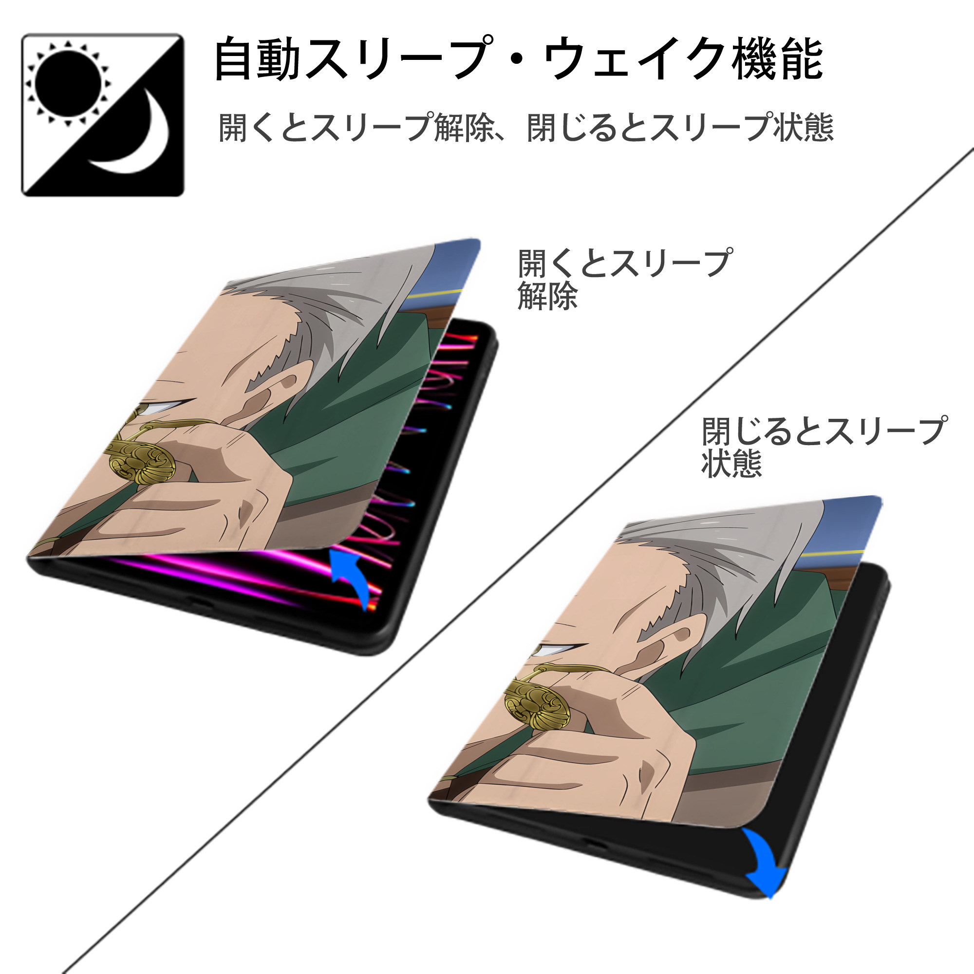 転スラ Regarding Reincarnated to Slime IPad ケース ブック型 PUレザー TPU 耐衝撃 軽量 薄型 ペン収納なし 全面保護 IPad 各モデル対応