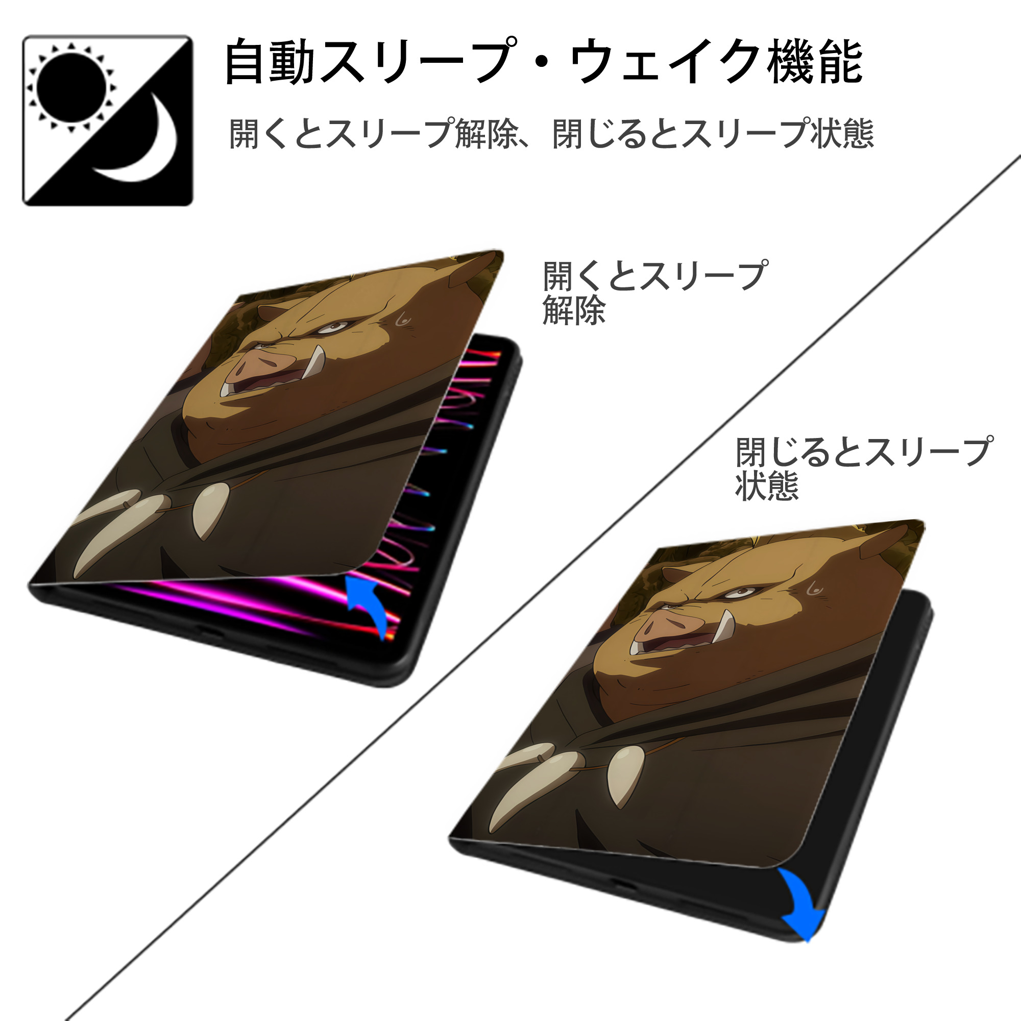 転スラ Regarding Reincarnated to Slime IPad ケース ブック型 PUレザー TPU 耐衝撃 軽量 薄型 ペン収納なし 全面保護 IPad 各モデル対応