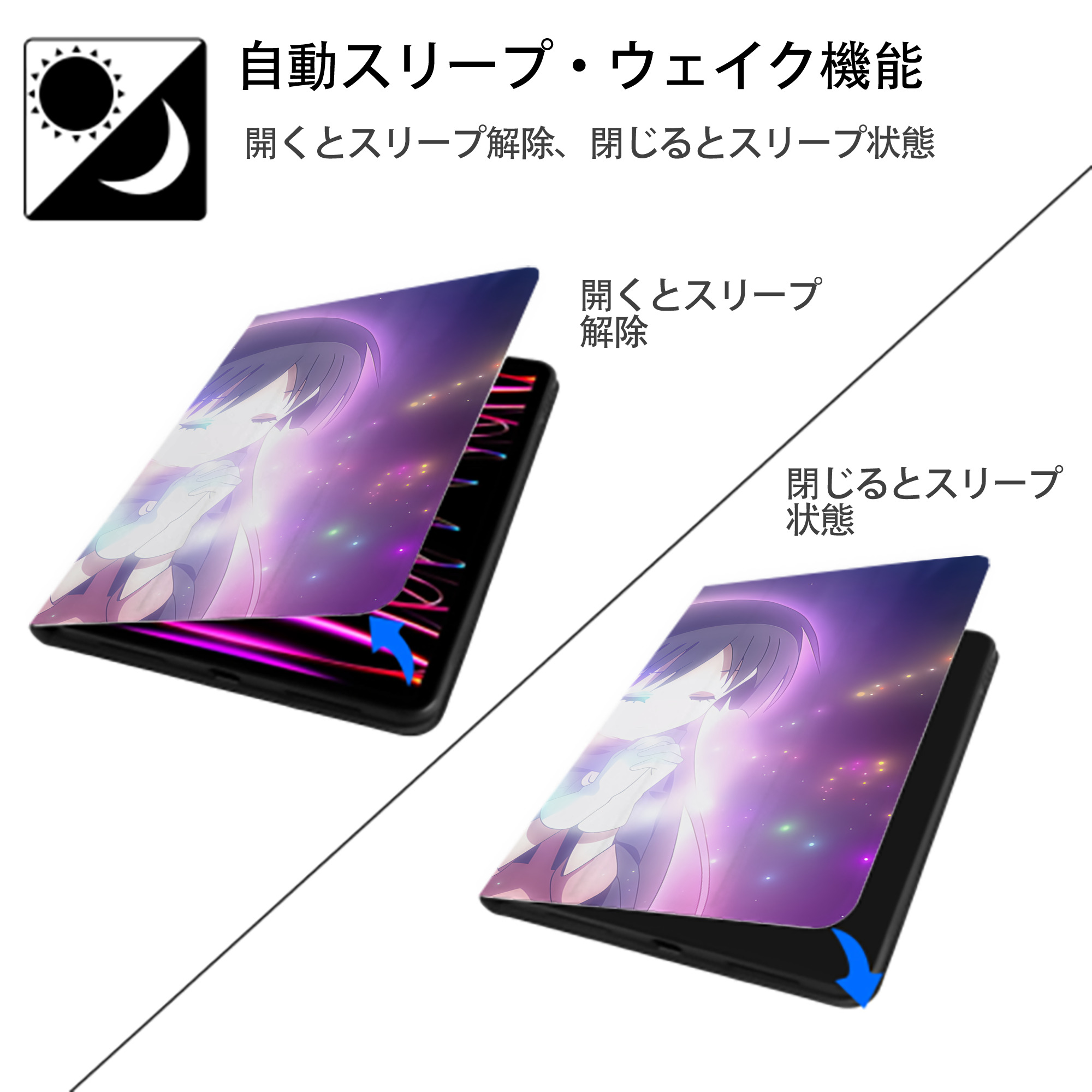 転スラ Regarding Reincarnated to Slime IPad ケース ブック型 PUレザー TPU 耐衝撃 軽量 薄型 ペン収納なし 全面保護 IPad 各モデル対応