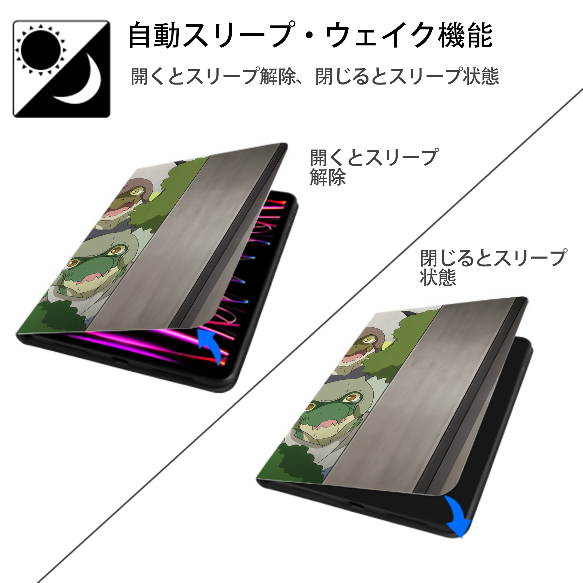 転スラ Regarding Reincarnated to Slime IPad ケース ブック型 PUレザー TPU 耐衝撃 軽量 薄型 ペン収納なし 全面保護 IPad 各モデル対応