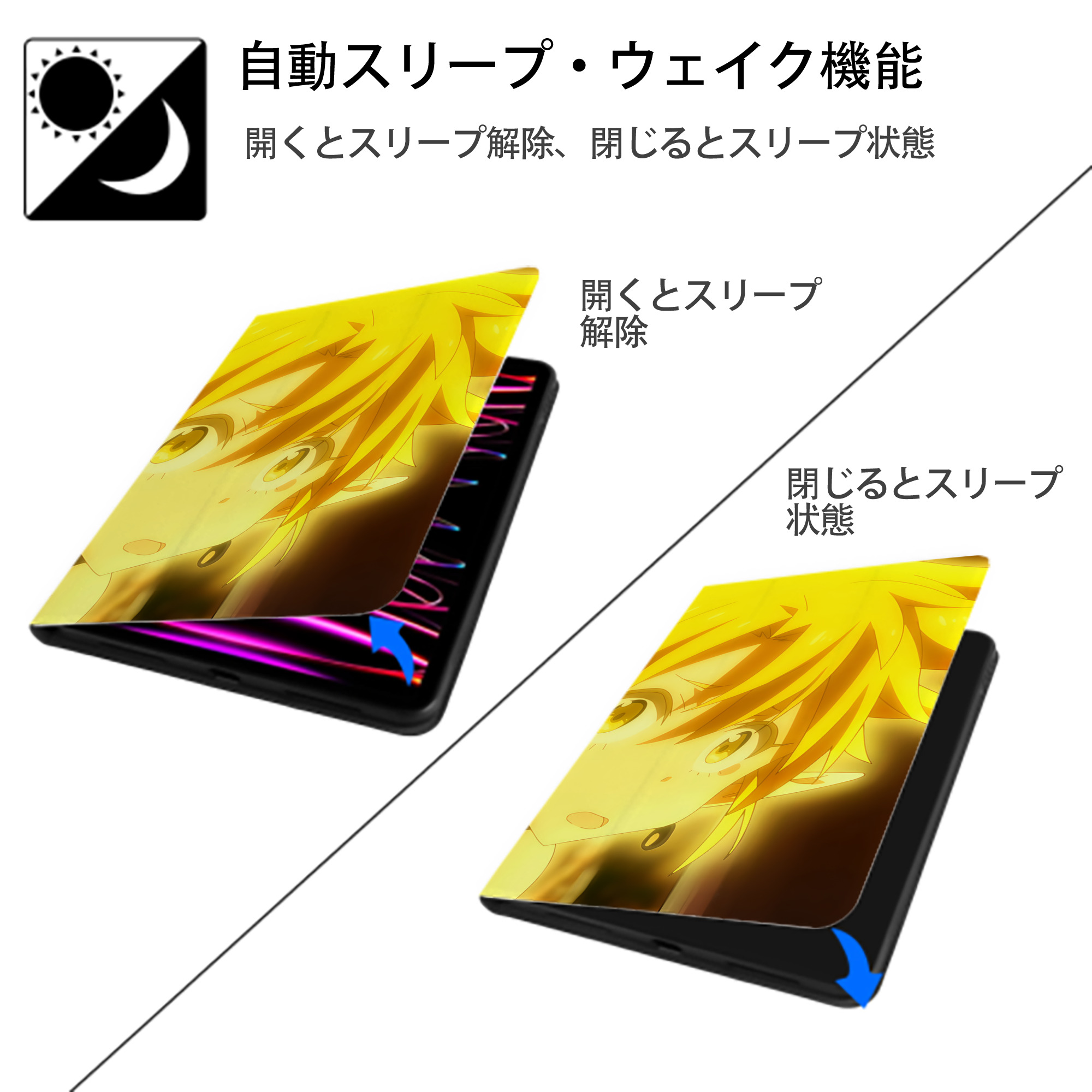 転スラ Regarding Reincarnated to Slime IPad ケース ブック型 PUレザー TPU 耐衝撃 軽量 薄型 ペン収納なし 全面保護 IPad 各モデル対応