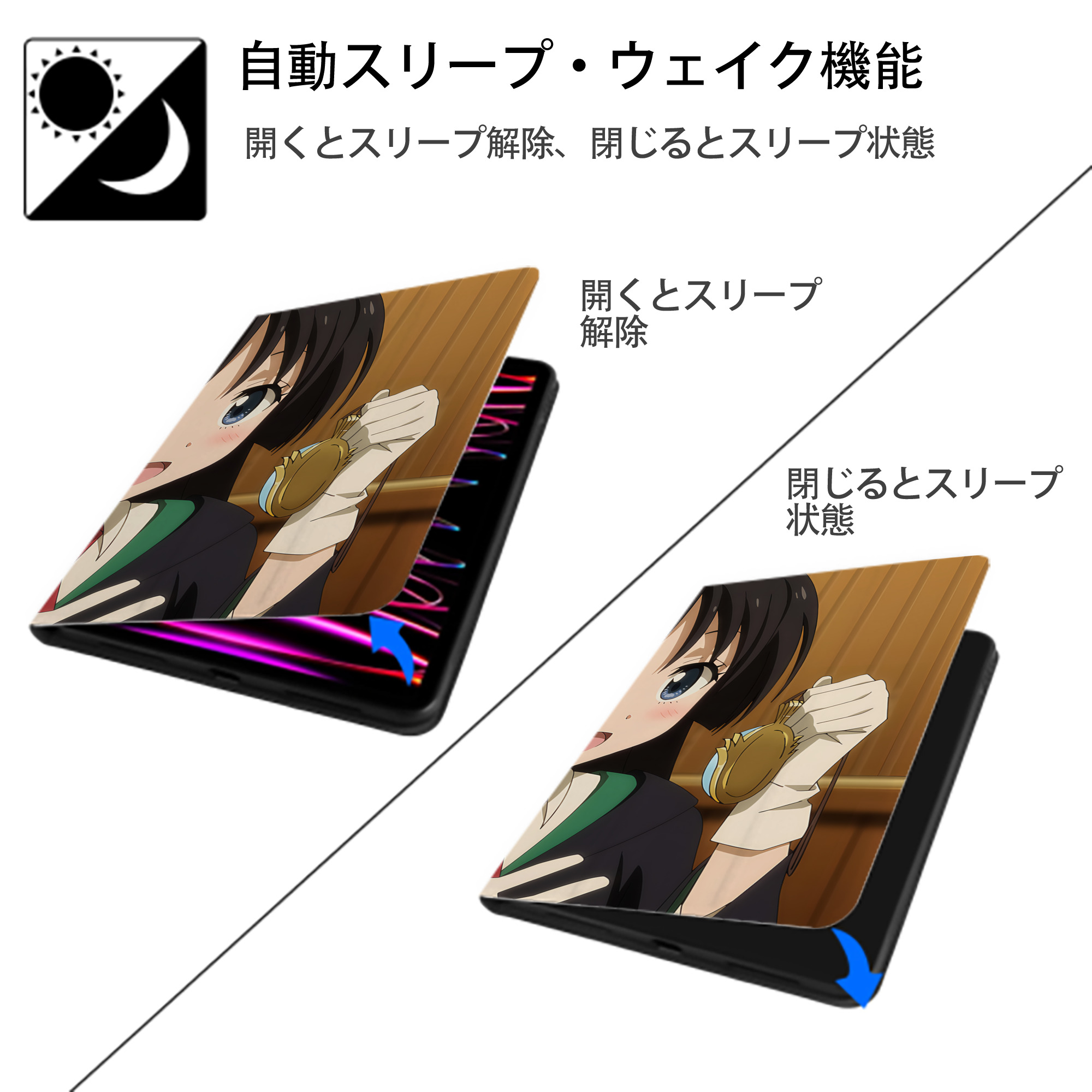 転スラ Regarding Reincarnated to Slime IPad ケース ブック型 PUレザー TPU 耐衝撃 軽量 薄型 ペン収納なし 全面保護 IPad 各モデル対応
