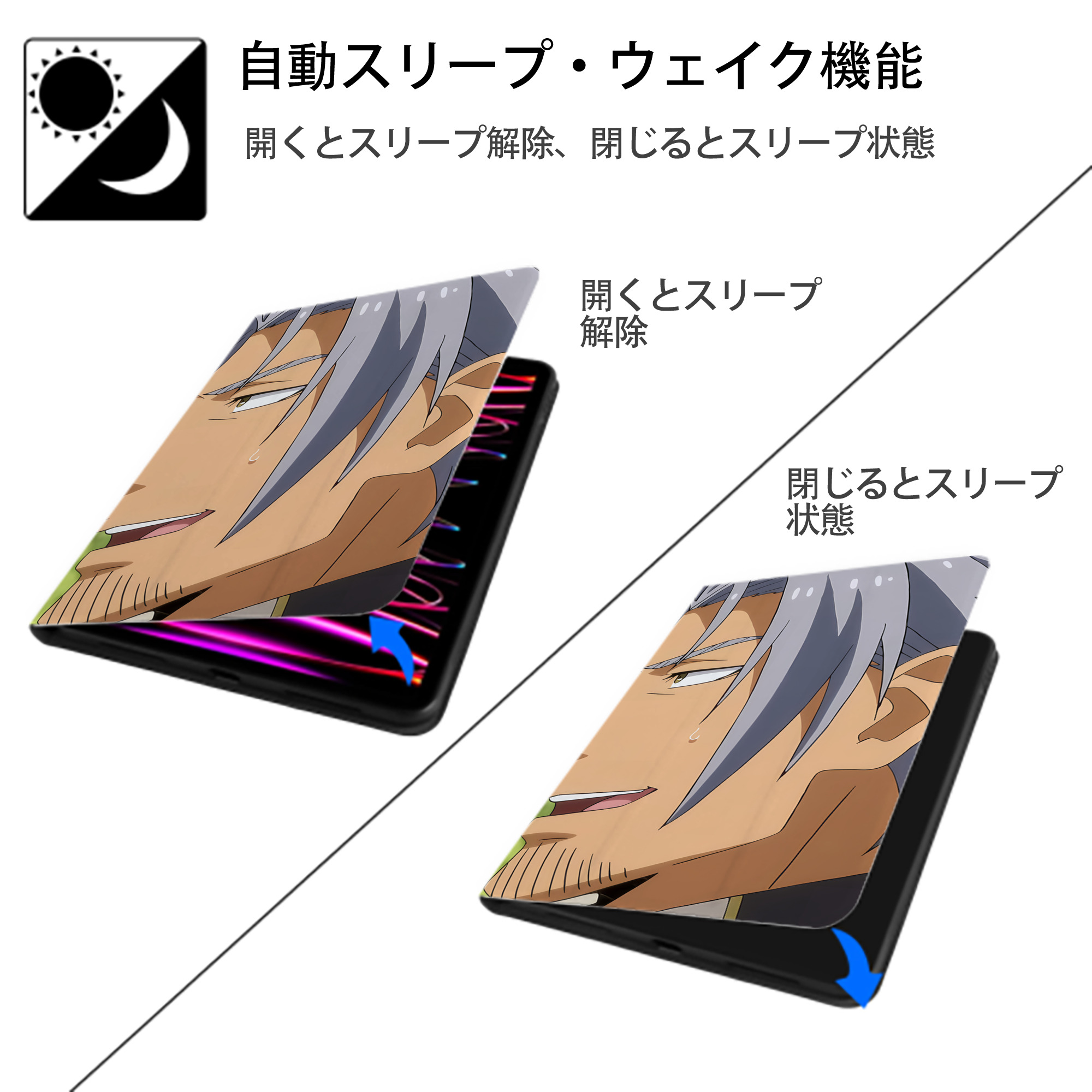 転スラ Regarding Reincarnated to Slime IPad ケース ブック型 PUレザー TPU 耐衝撃 軽量 薄型 ペン収納なし 全面保護 IPad 各モデル対応