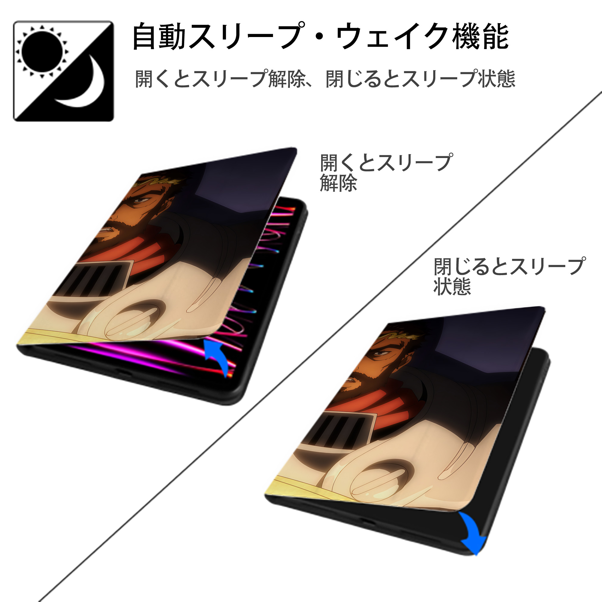 転スラ Regarding Reincarnated to Slime IPad ケース ブック型 PUレザー TPU 耐衝撃 軽量 薄型 ペン収納なし 全面保護 IPad 各モデル対応