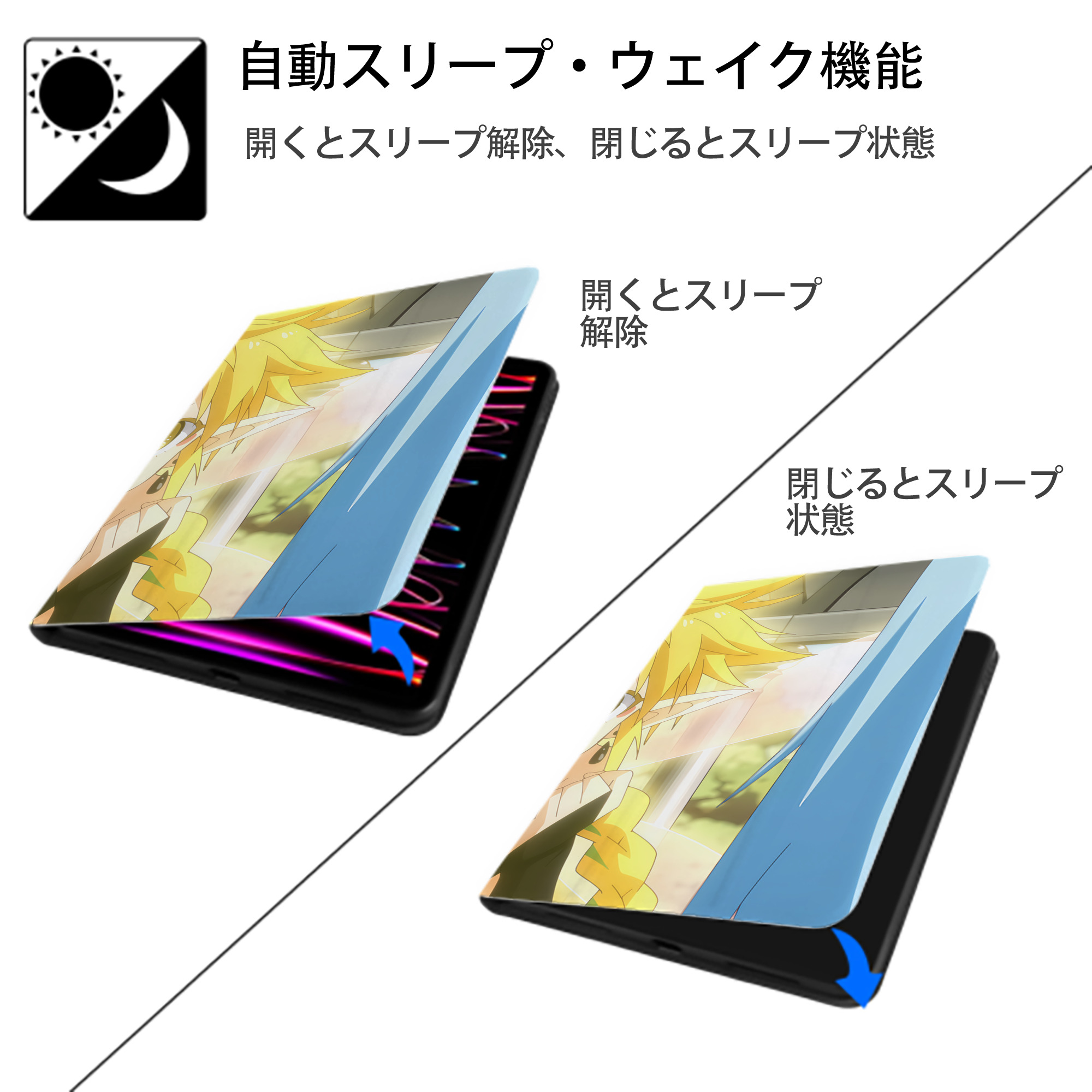 転スラ Regarding Reincarnated to Slime IPad ケース ブック型 PUレザー TPU 耐衝撃 軽量 薄型 ペン収納なし 全面保護 IPad 各モデル対応