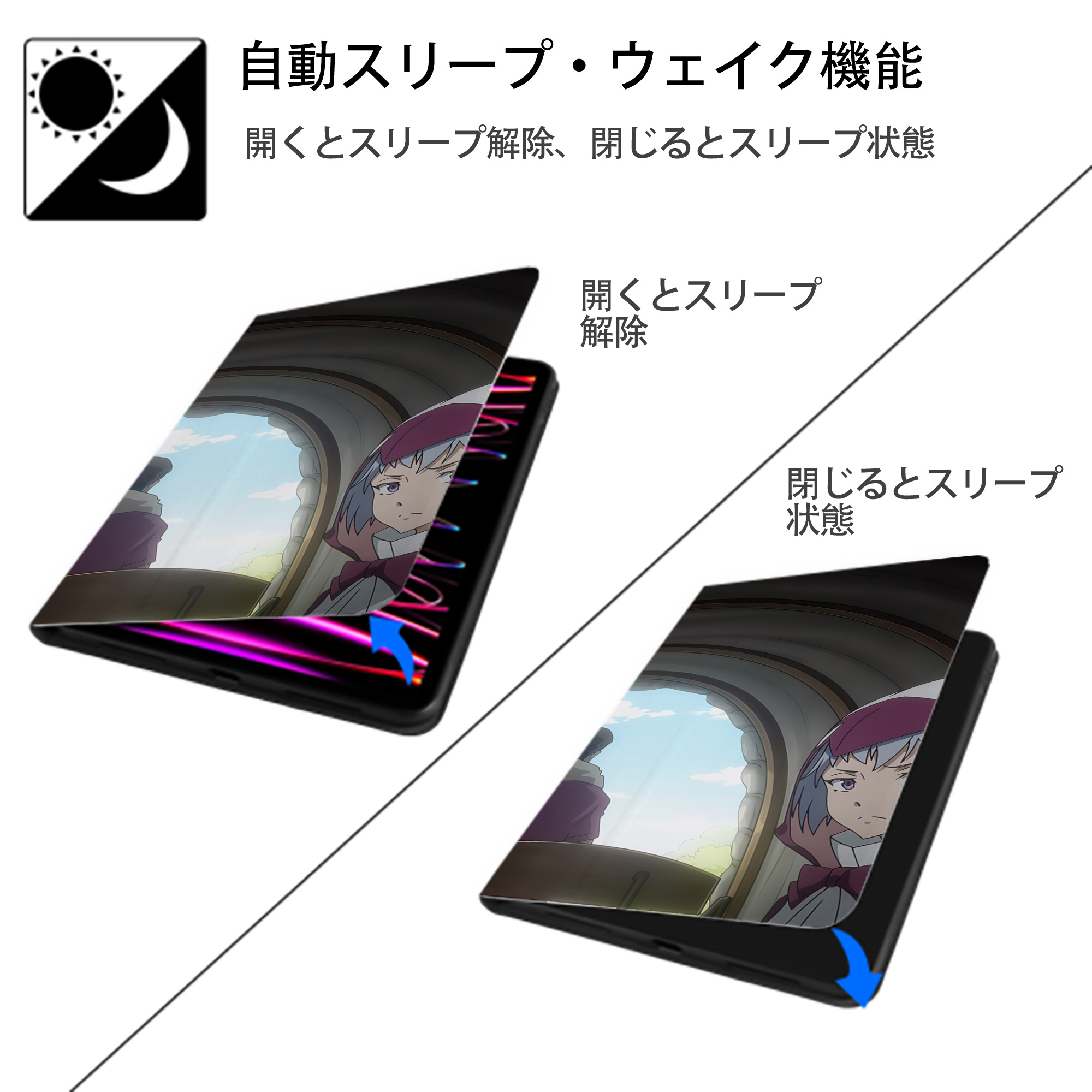 転スラ Regarding Reincarnated to Slime IPad ケース ブック型 PUレザー TPU 耐衝撃 軽量 薄型 ペン収納なし 全面保護 IPad 各モデル対応