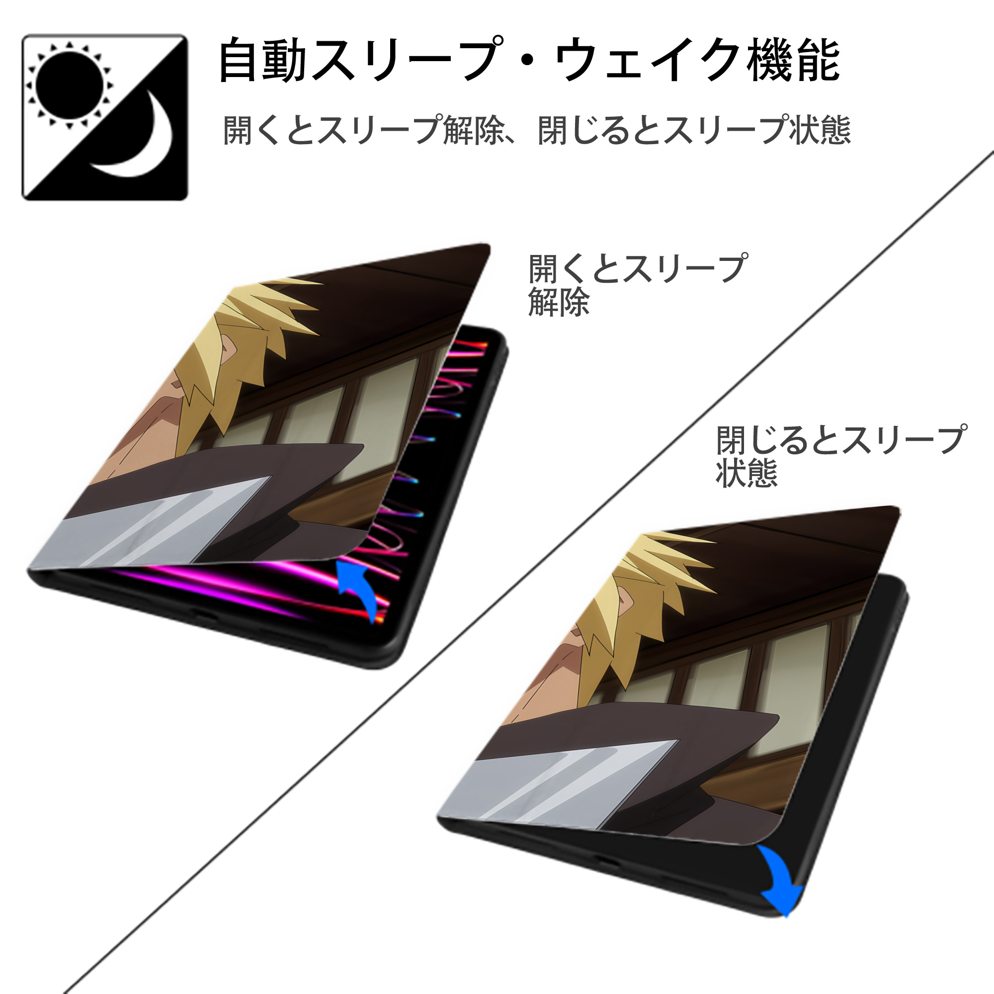 転スラ Regarding Reincarnated to Slime IPad ケース ブック型 PUレザー TPU 耐衝撃 軽量 薄型 ペン収納なし 全面保護 IPad 各モデル対応