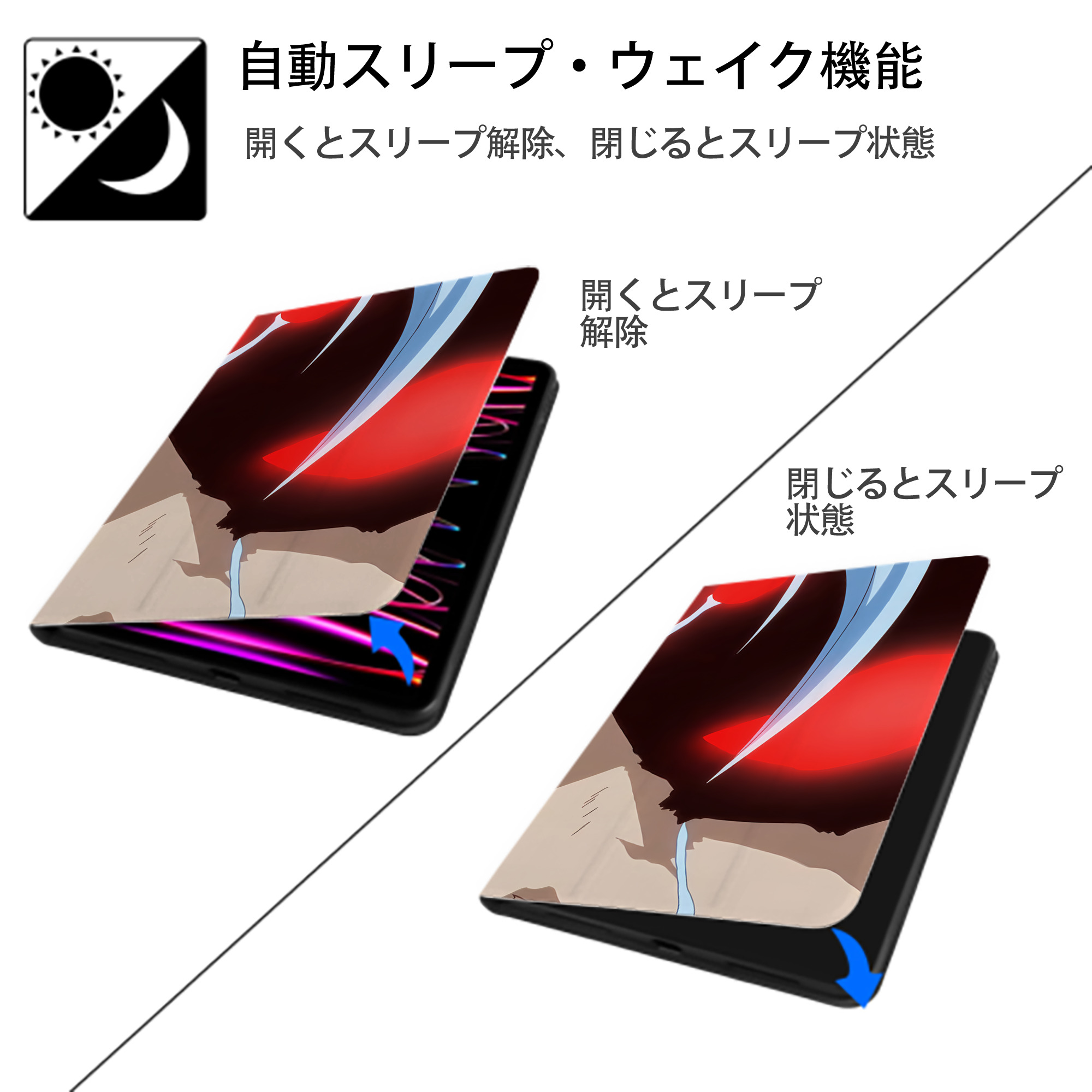 転スラ Regarding Reincarnated to Slime IPad ケース ブック型 PUレザー TPU 耐衝撃 軽量 薄型 ペン収納なし 全面保護 IPad 各モデル対応