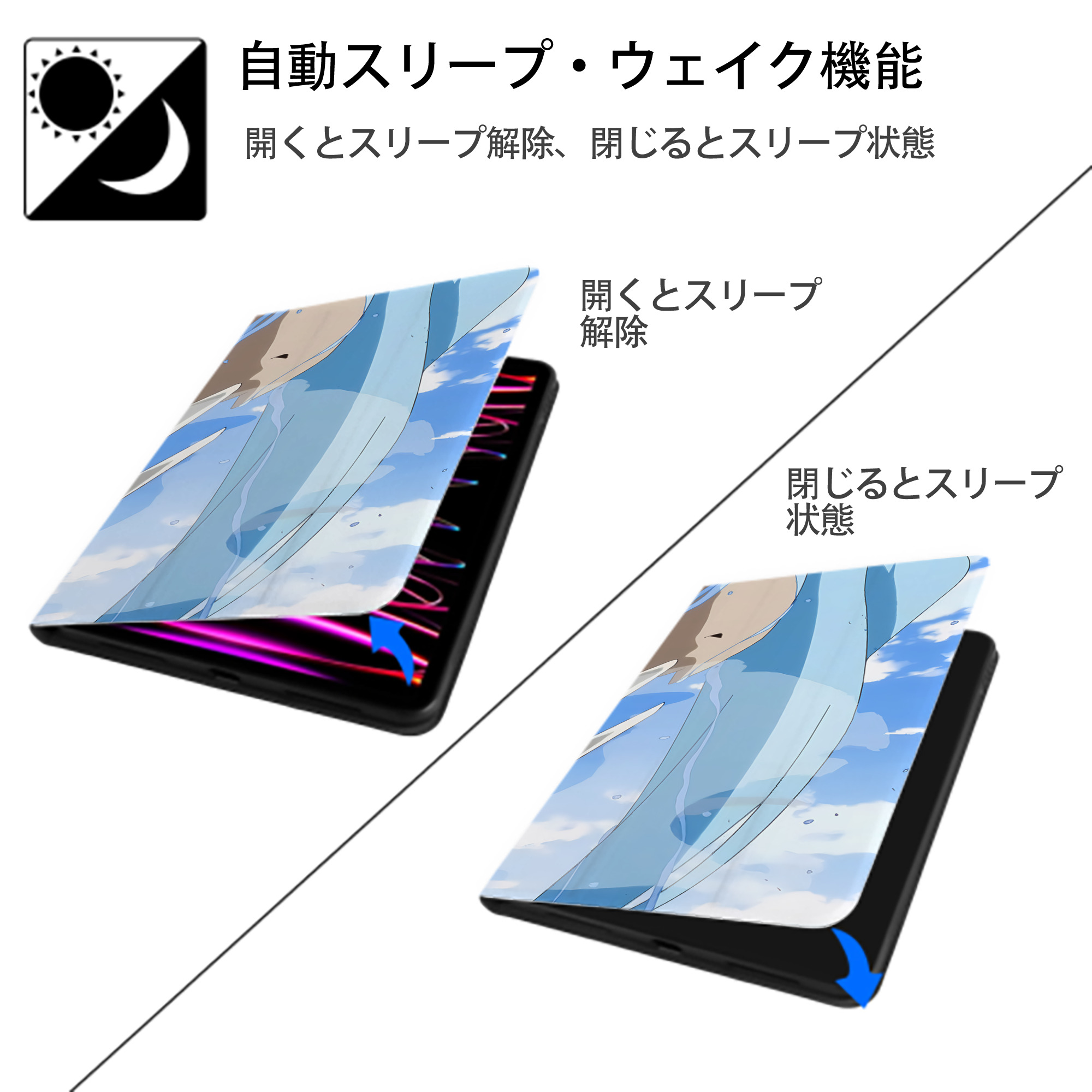 転スラ Regarding Reincarnated to Slime IPad ケース ブック型 PUレザー TPU 耐衝撃 軽量 薄型 ペン収納なし 全面保護 IPad 各モデル対応