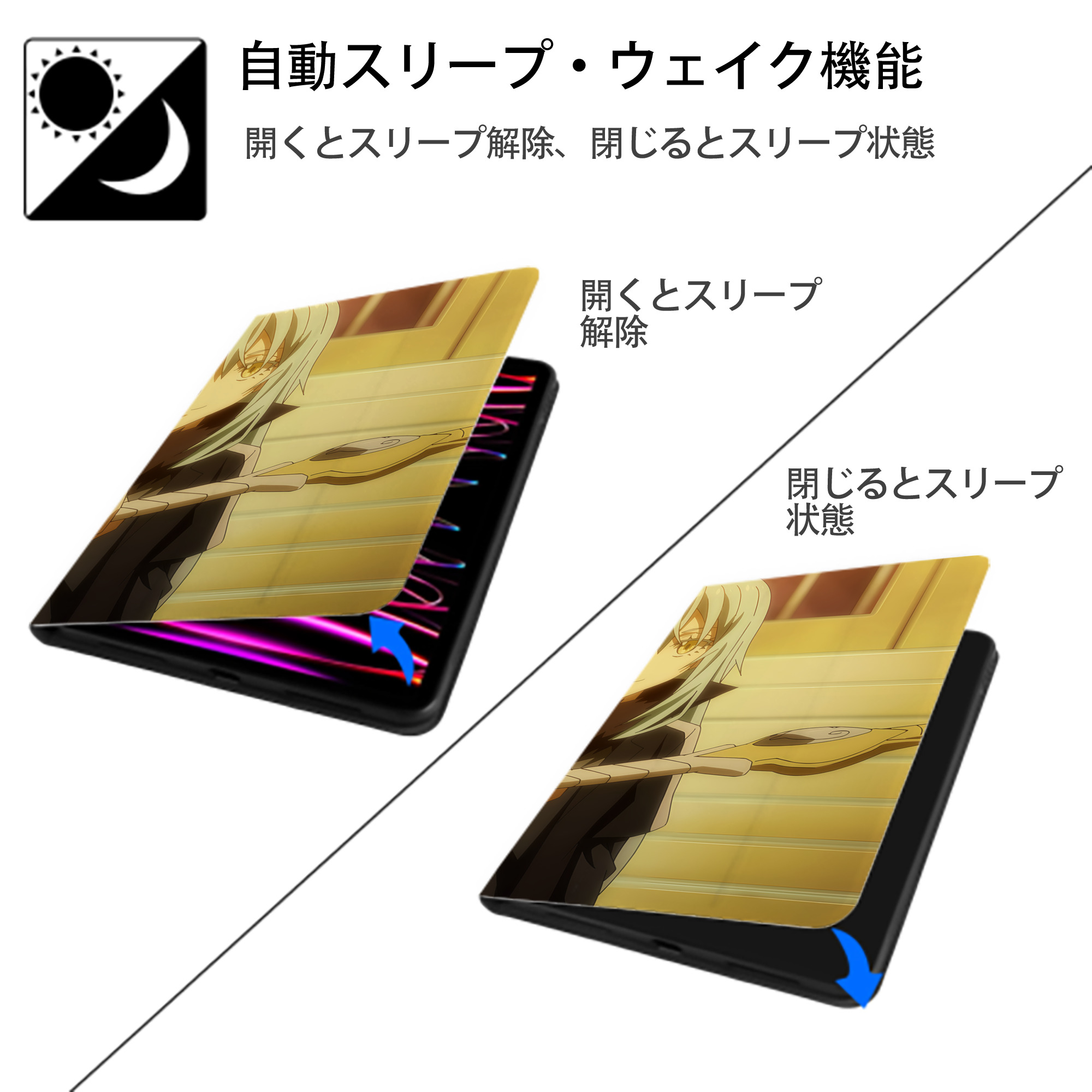 転スラ Regarding Reincarnated to Slime IPad ケース ブック型 PUレザー TPU 耐衝撃 軽量 薄型 ペン収納なし 全面保護 IPad 各モデル対応