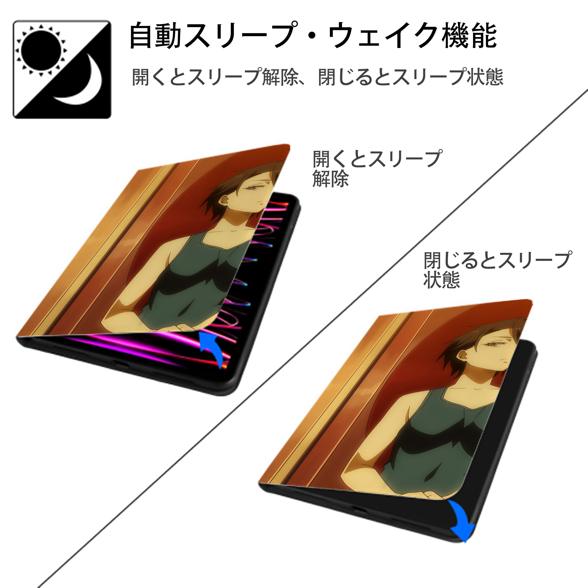 転スラ Regarding Reincarnated to Slime IPad ケース ブック型 PUレザー TPU 耐衝撃 軽量 薄型 ペン収納なし 全面保護 IPad 各モデル対応