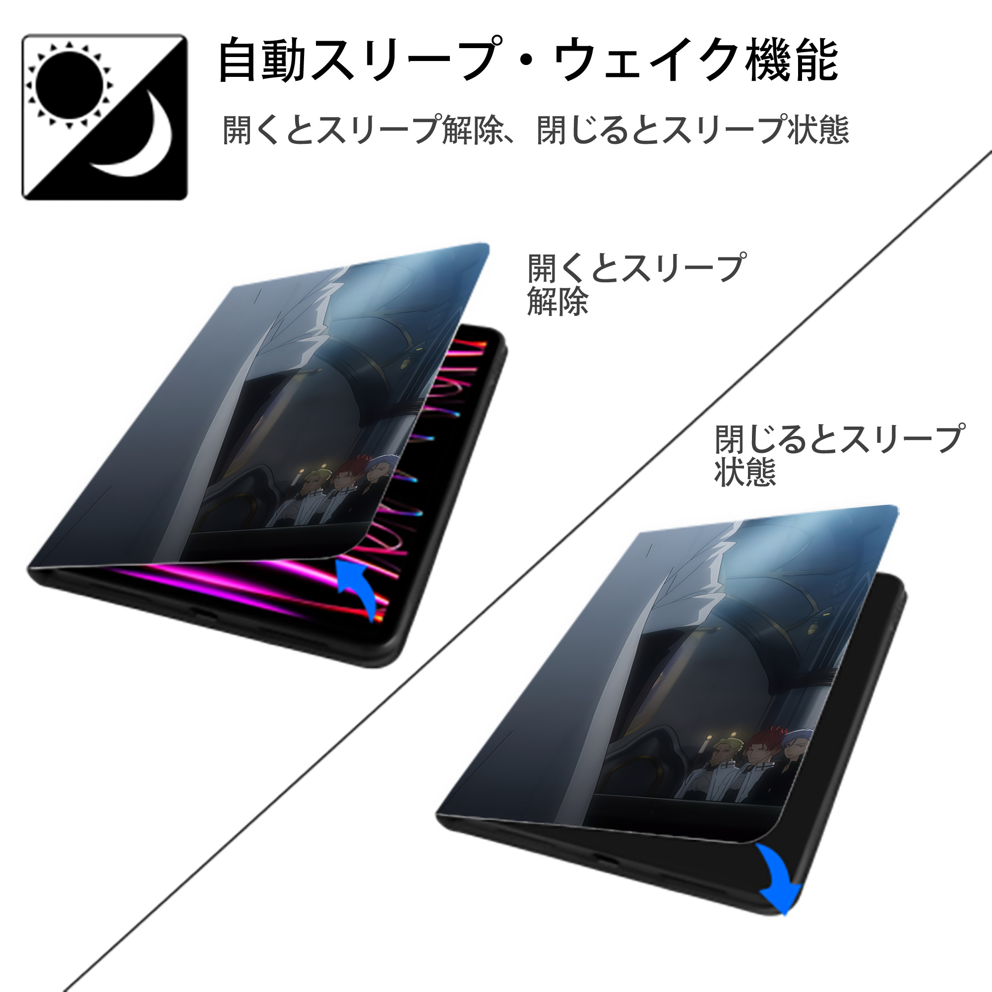 転スラ Regarding Reincarnated to Slime IPad ケース ブック型 PUレザー TPU 耐衝撃 軽量 薄型 ペン収納なし 全面保護 IPad 各モデル対応