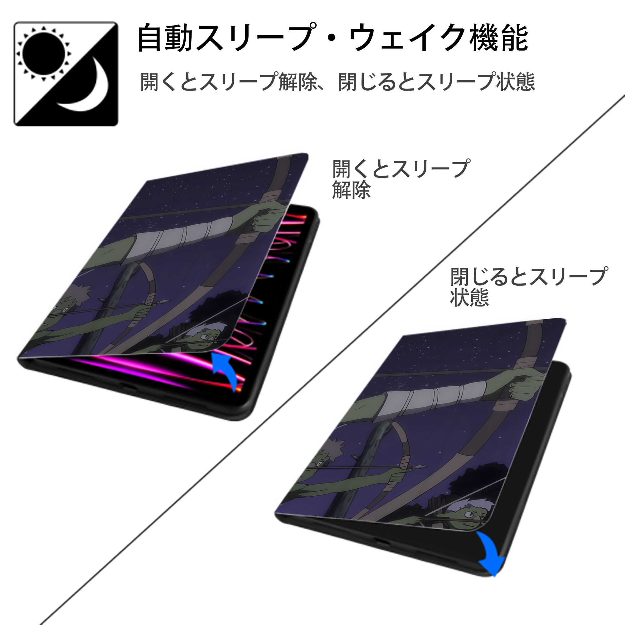 転スラ Regarding Reincarnated to Slime IPad ケース ブック型 PUレザー TPU 耐衝撃 軽量 薄型 ペン収納なし 全面保護 IPad 各モデル対応