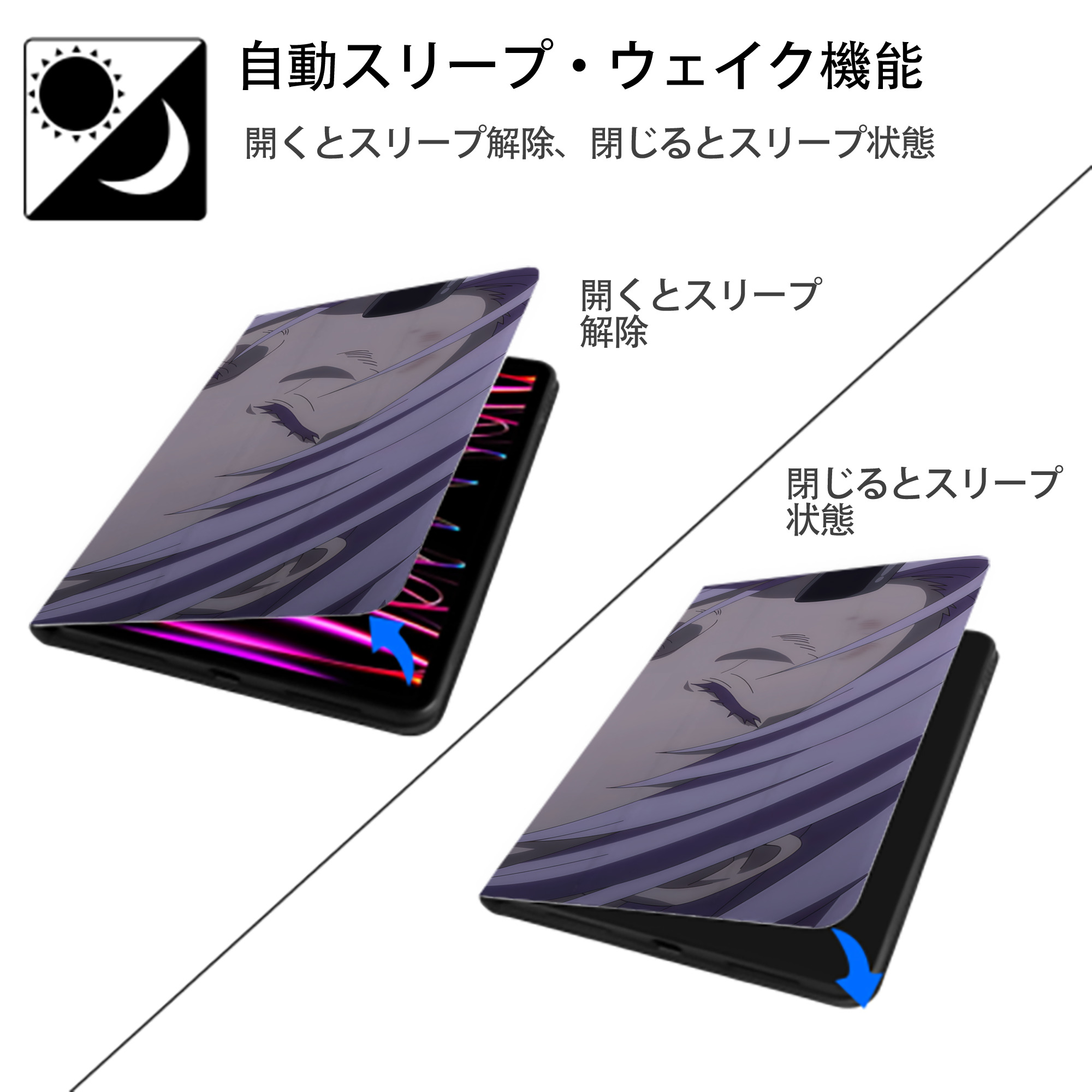 転スラ Regarding Reincarnated to Slime IPad ケース ブック型 PUレザー TPU 耐衝撃 軽量 薄型 ペン収納なし 全面保護 IPad 各モデル対応