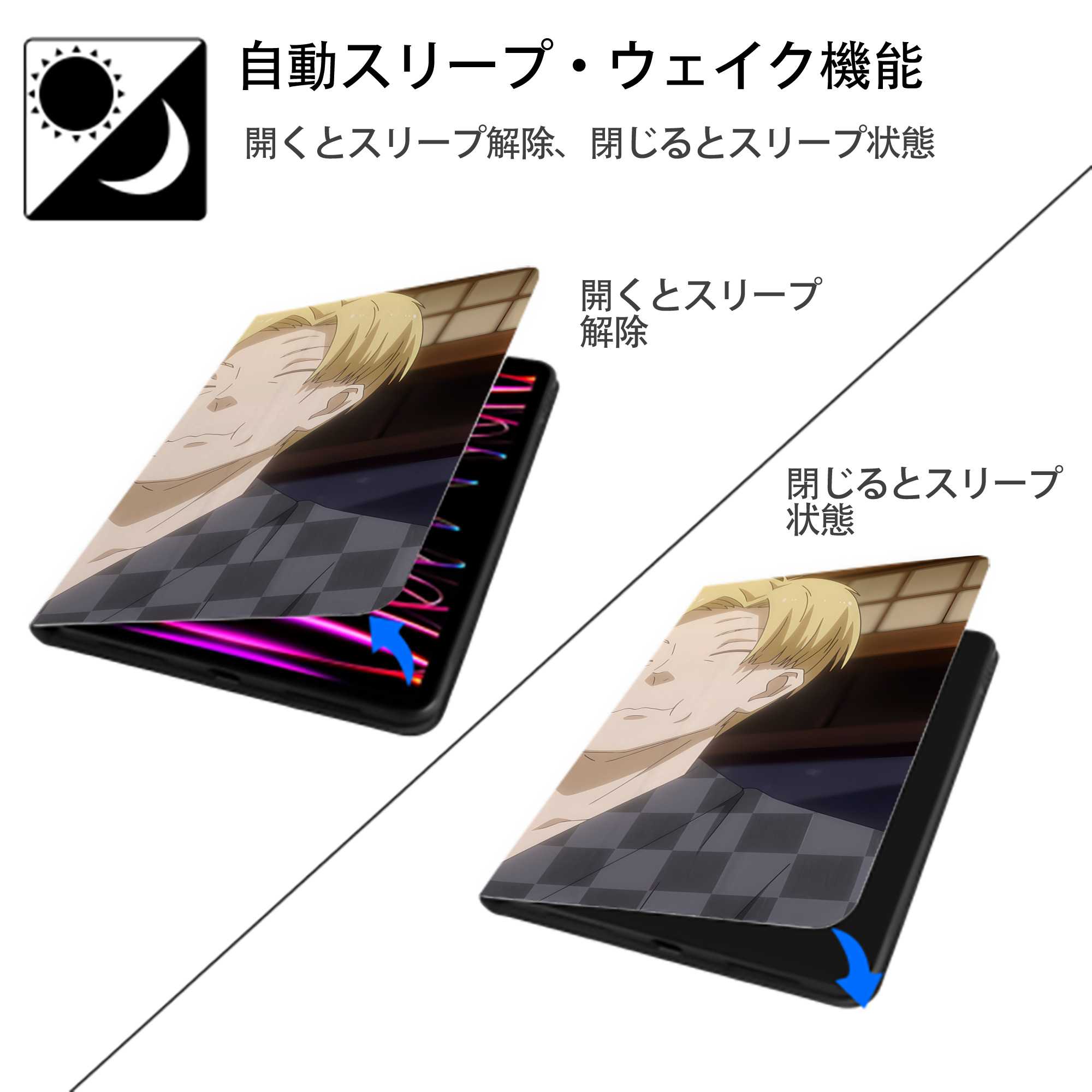 転スラ Regarding Reincarnated to Slime IPad ケース ブック型 PUレザー TPU 耐衝撃 軽量 薄型 ペン収納なし 全面保護 IPad 各モデル対応