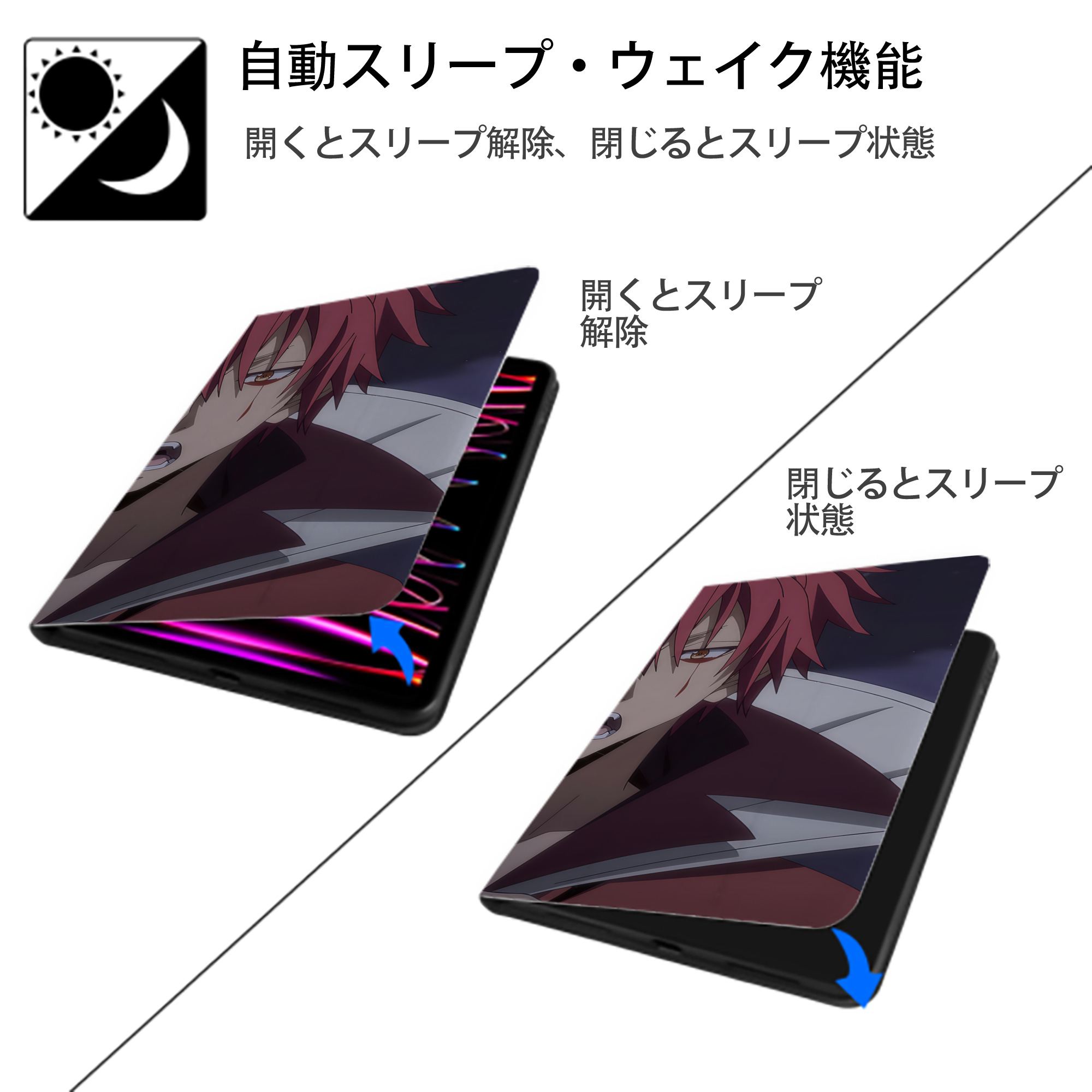 転スラ Regarding Reincarnated to Slime IPad ケース ブック型 PUレザー TPU 耐衝撃 軽量 薄型 ペン収納なし 全面保護 IPad 各モデル対応