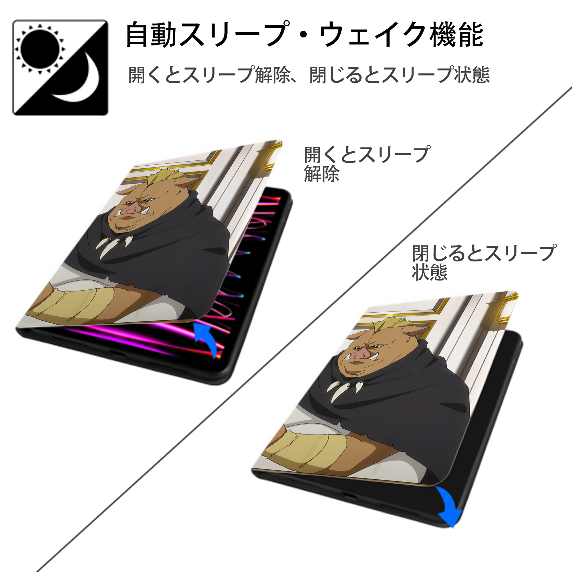 転スラ Regarding Reincarnated to Slime IPad ケース ブック型 PUレザー TPU 耐衝撃 軽量 薄型 ペン収納なし 全面保護 IPad 各モデル対応