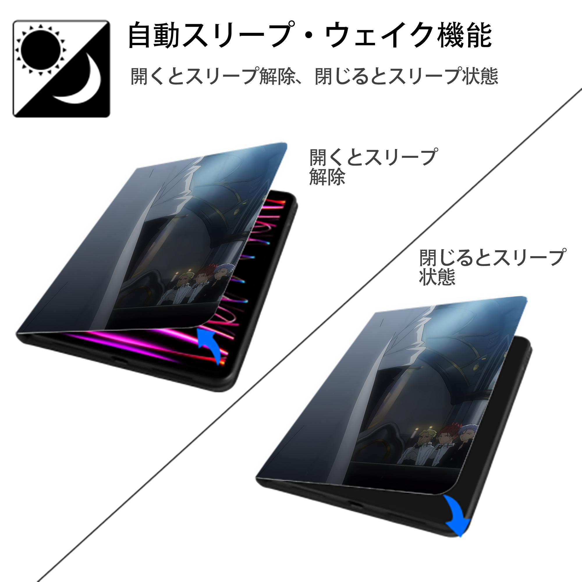 転スラ Regarding Reincarnated to Slime IPad ケース ブック型 PUレザー TPU 耐衝撃 軽量 薄型 ペン収納なし 全面保護 IPad 各モデル対応