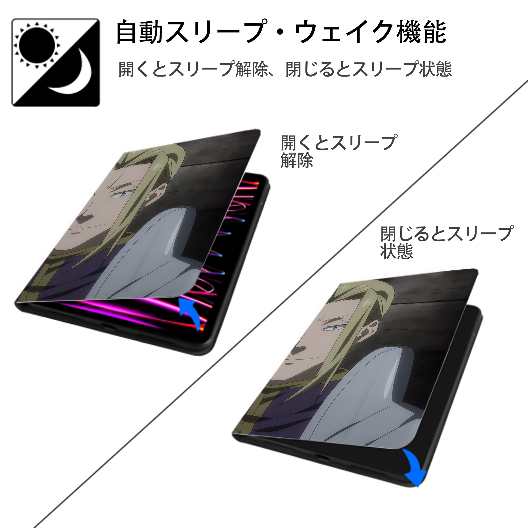 転スラ Regarding Reincarnated to Slime IPad ケース ブック型 PUレザー TPU 耐衝撃 軽量 薄型 ペン収納なし 全面保護 IPad 各モデル対応