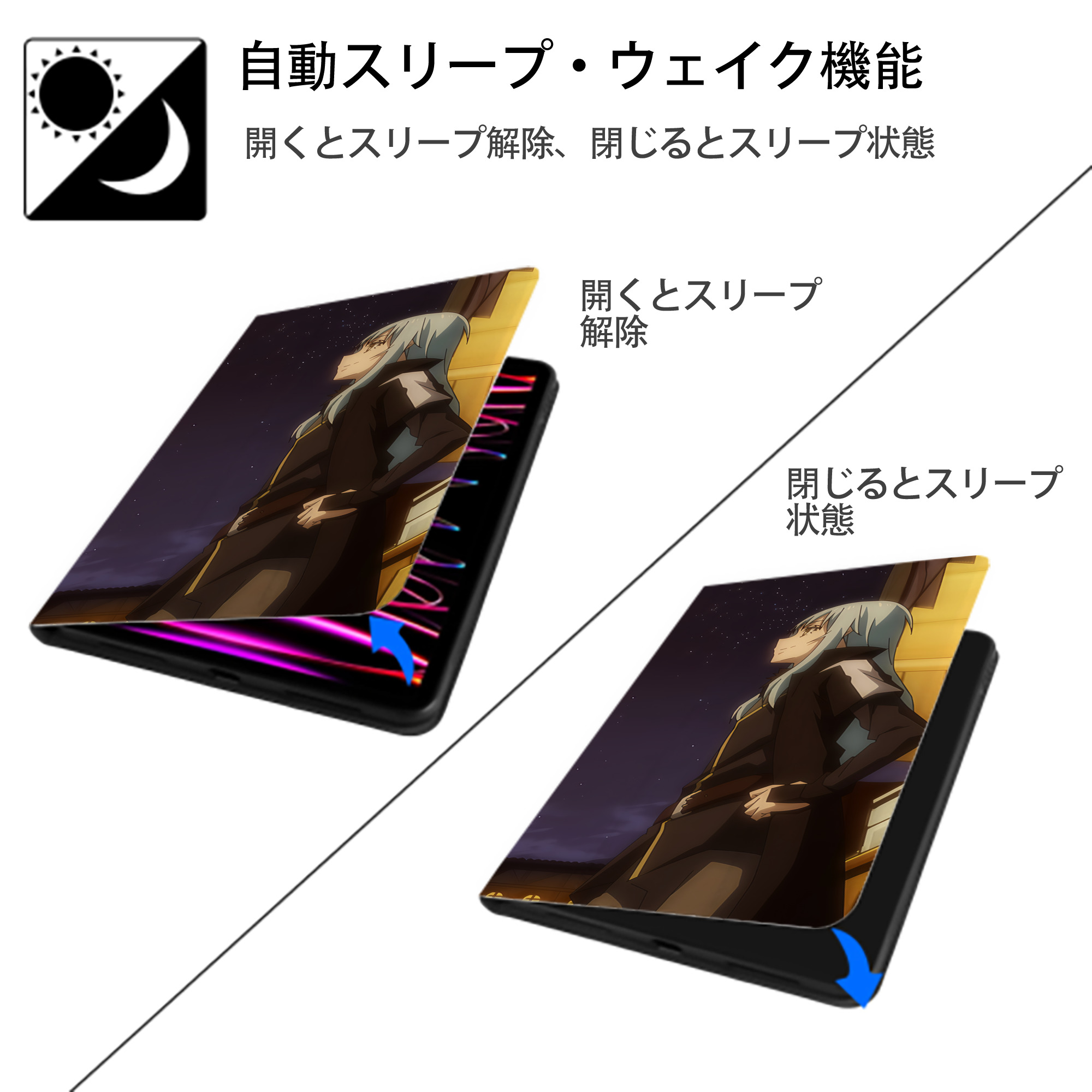 転スラ Regarding Reincarnated to Slime IPad ケース ブック型 PUレザー TPU 耐衝撃 軽量 薄型 ペン収納なし 全面保護 IPad 各モデル対応