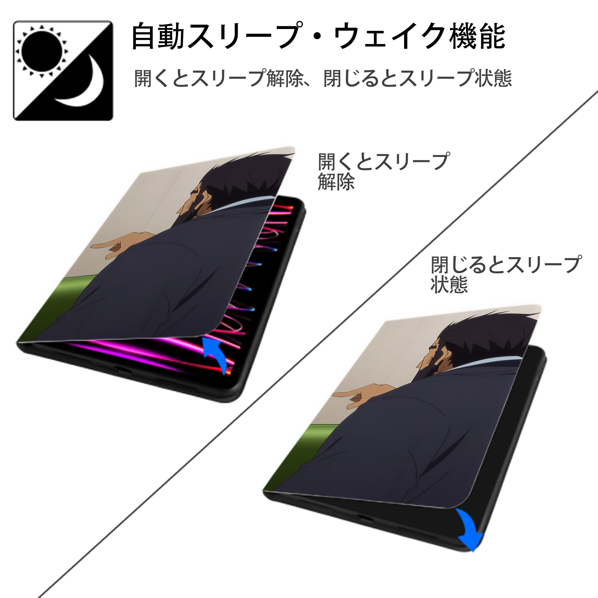 転スラ Regarding Reincarnated to Slime IPad ケース ブック型 PUレザー TPU 耐衝撃 軽量 薄型 ペン収納なし 全面保護 IPad 各モデル対応