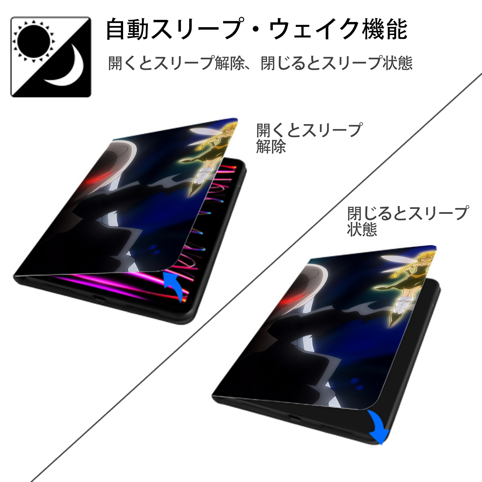 転スラ Regarding Reincarnated to Slime IPad ケース ブック型 PUレザー TPU 耐衝撃 軽量 薄型 ペン収納なし 全面保護 IPad 各モデル対応