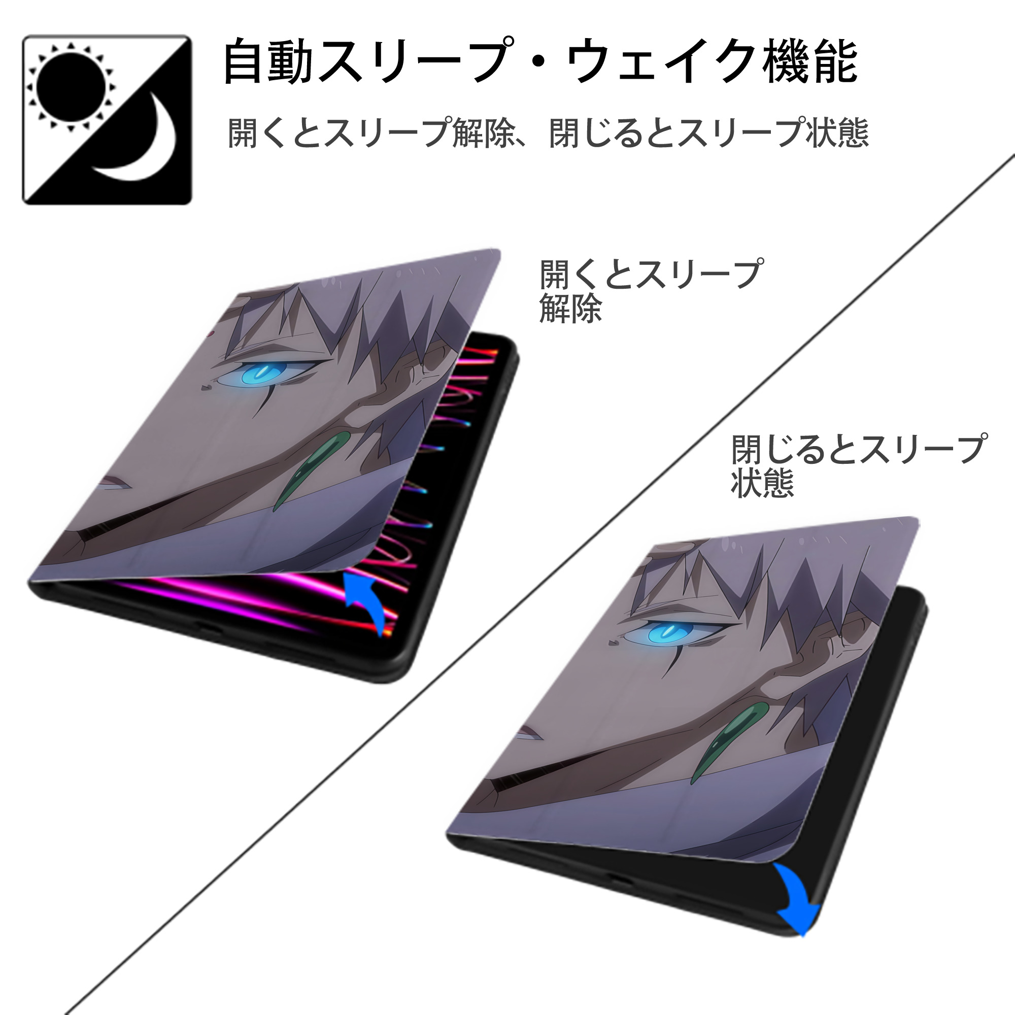 転スラ Regarding Reincarnated to Slime IPad ケース ブック型 PUレザー TPU 耐衝撃 軽量 薄型 ペン収納なし 全面保護 IPad 各モデル対応